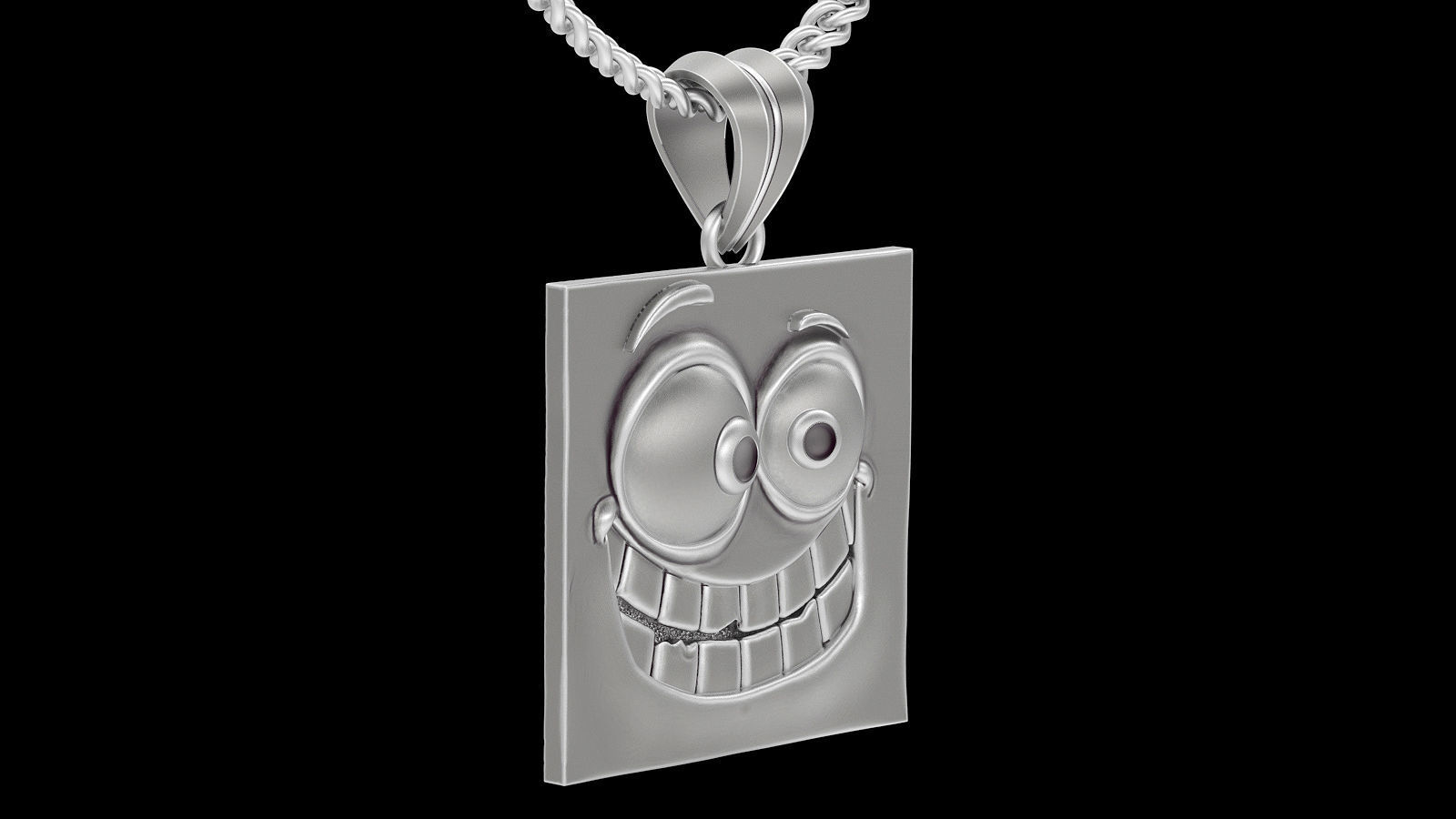 Emoji face comic pendant  gold jewelry 3D printable model 3D print model_1
