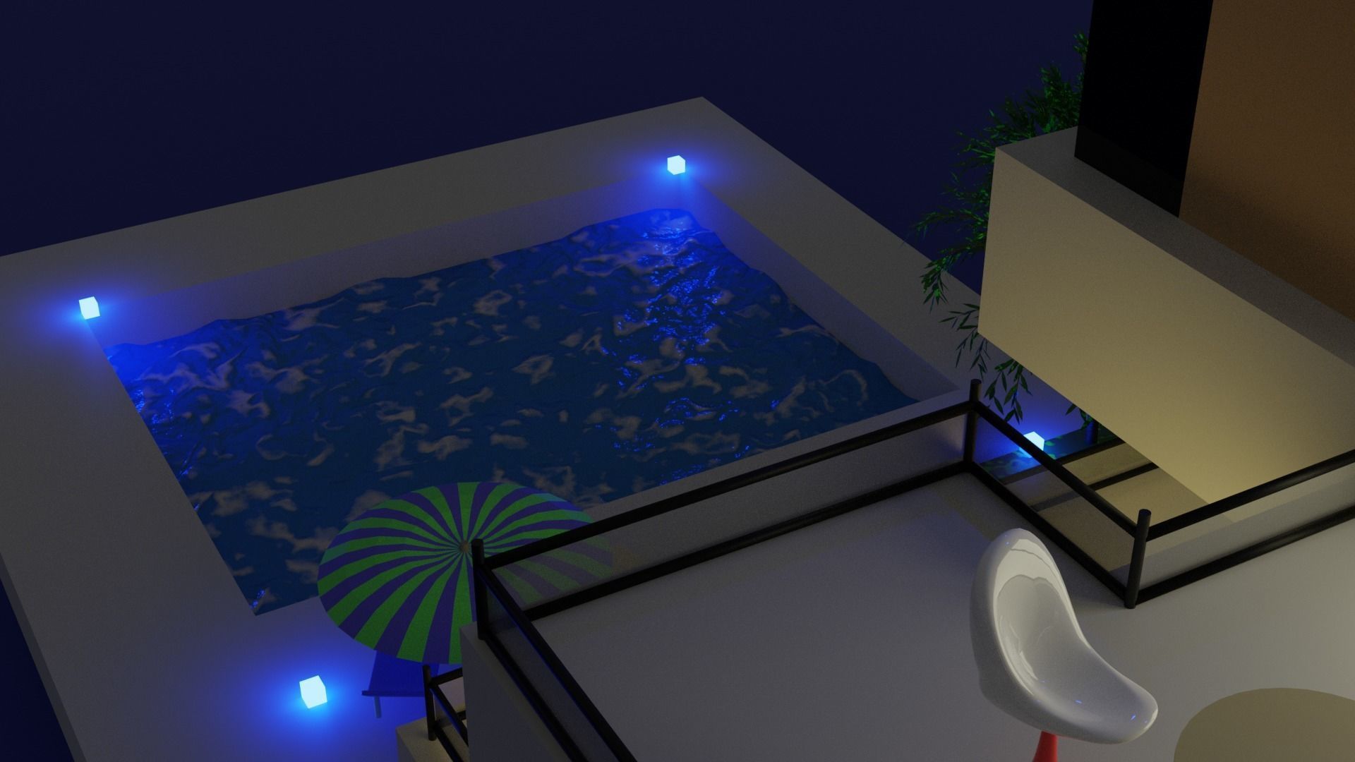 Luxury House Low-poly 3D model_1