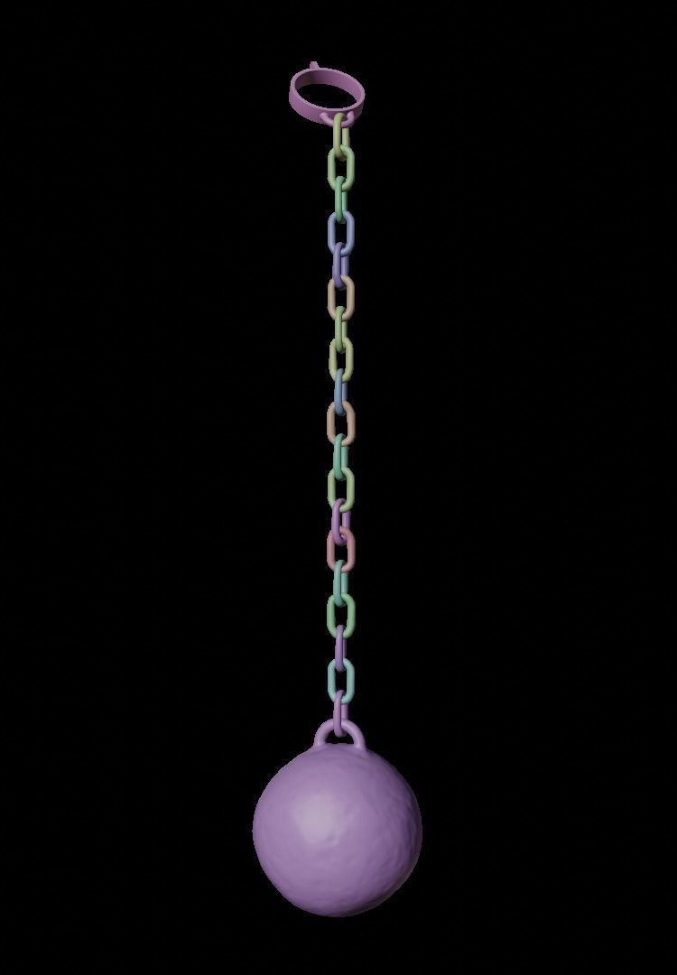 Simple BALL and CHAIN model Free 3D model_9