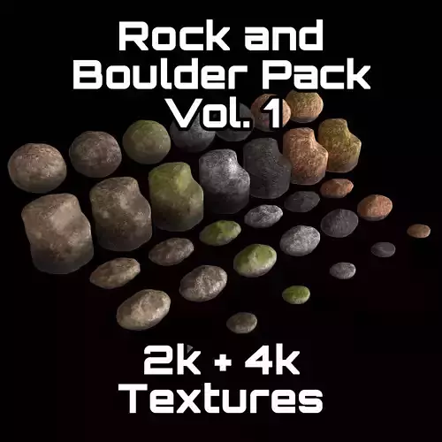 Rock and Boulder Pack with 2k and 4k Textures