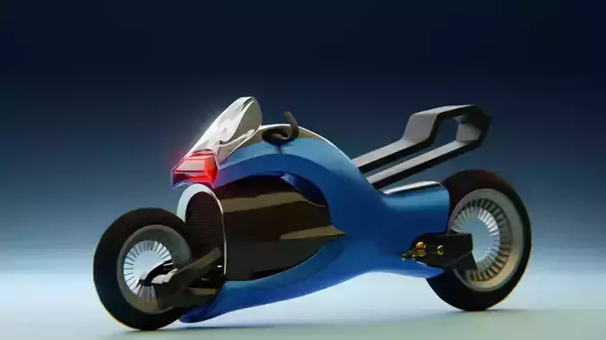 Futuristic Hover Bike - Stylized Sci-Fi Motorcycle 3D Model