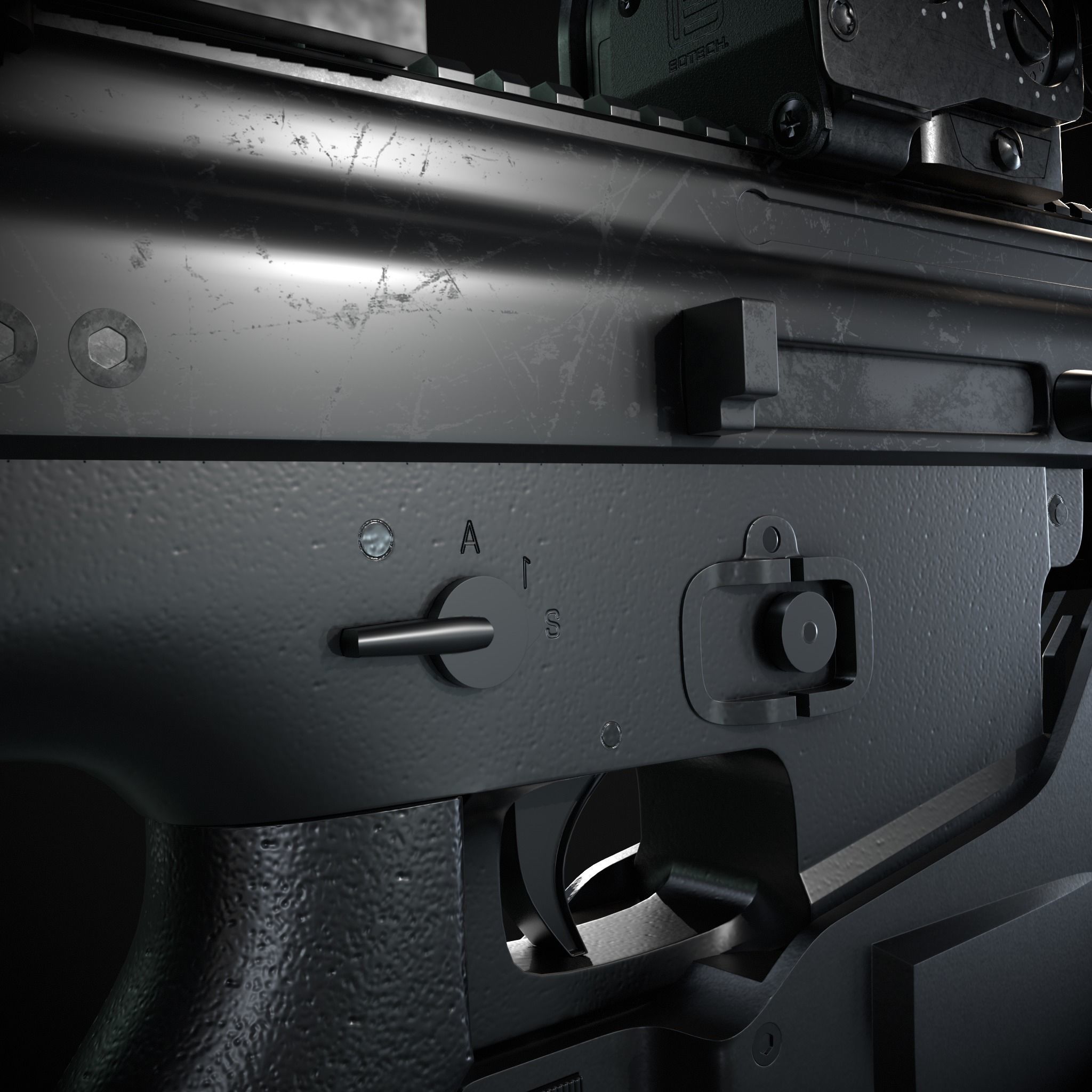 Fn scar Low-poly 3D model_5