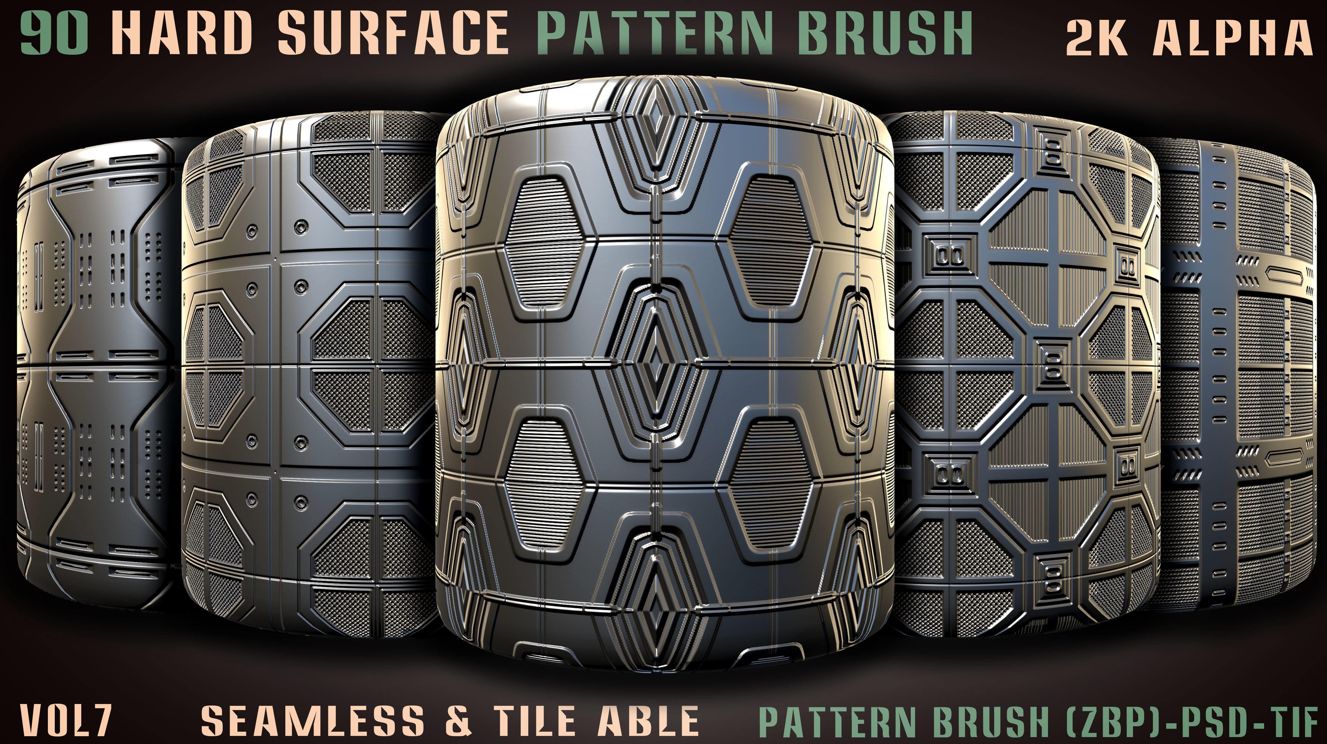 90 Hard Surface Pattern Alpha Brush-vol7 Texture_2