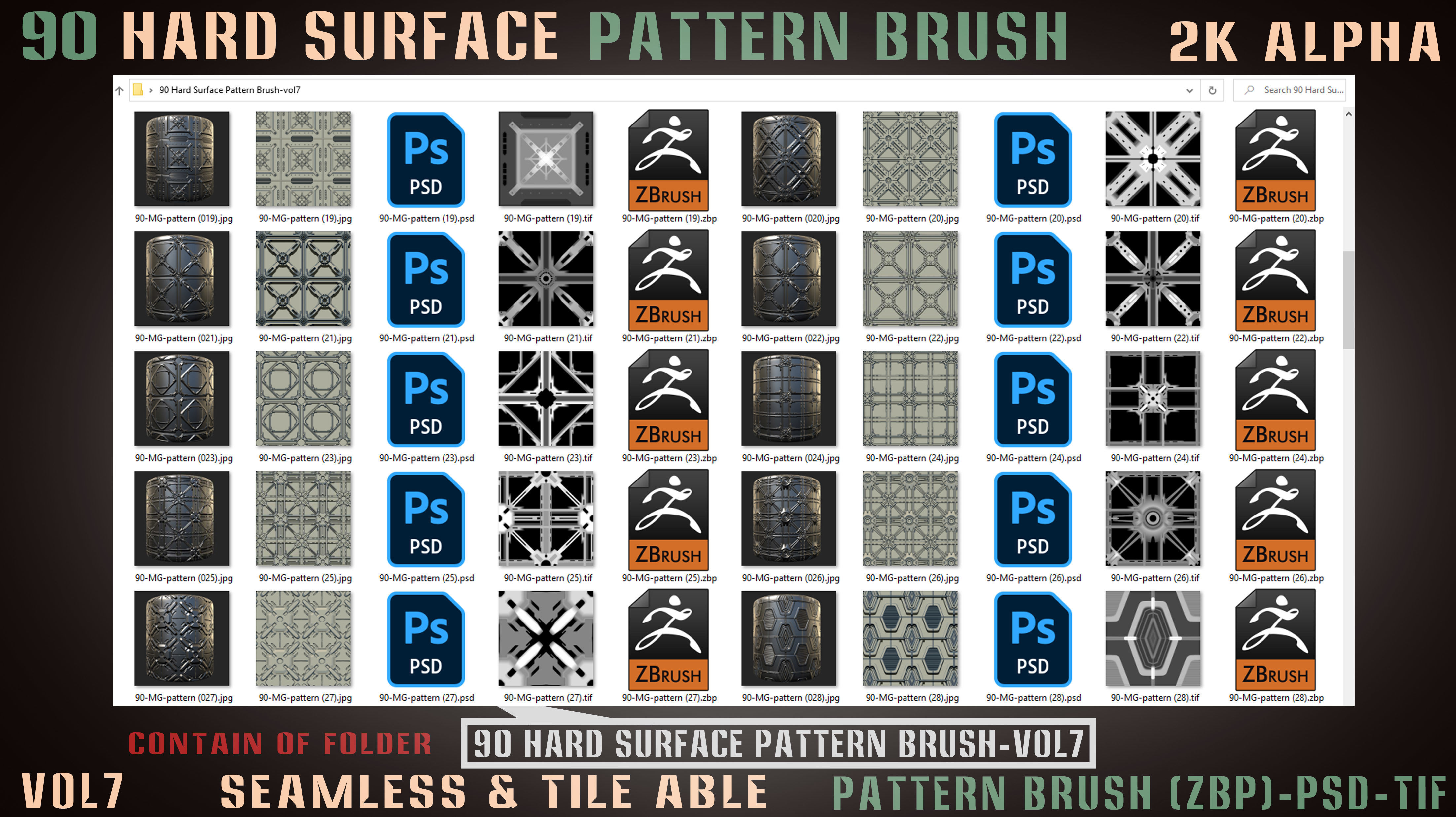 90 Hard Surface Pattern Alpha Brush-vol7 Texture_10