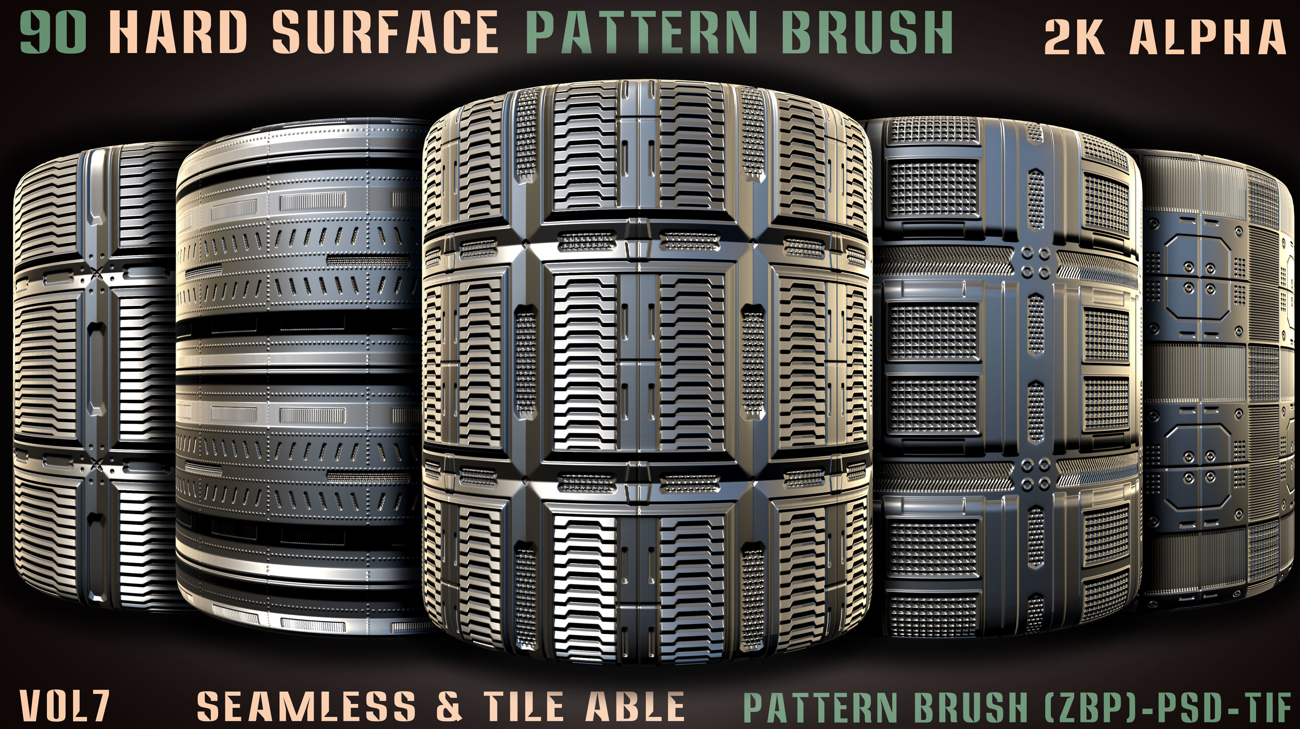 90 Hard Surface Pattern Alpha Brush-vol7 Texture_6