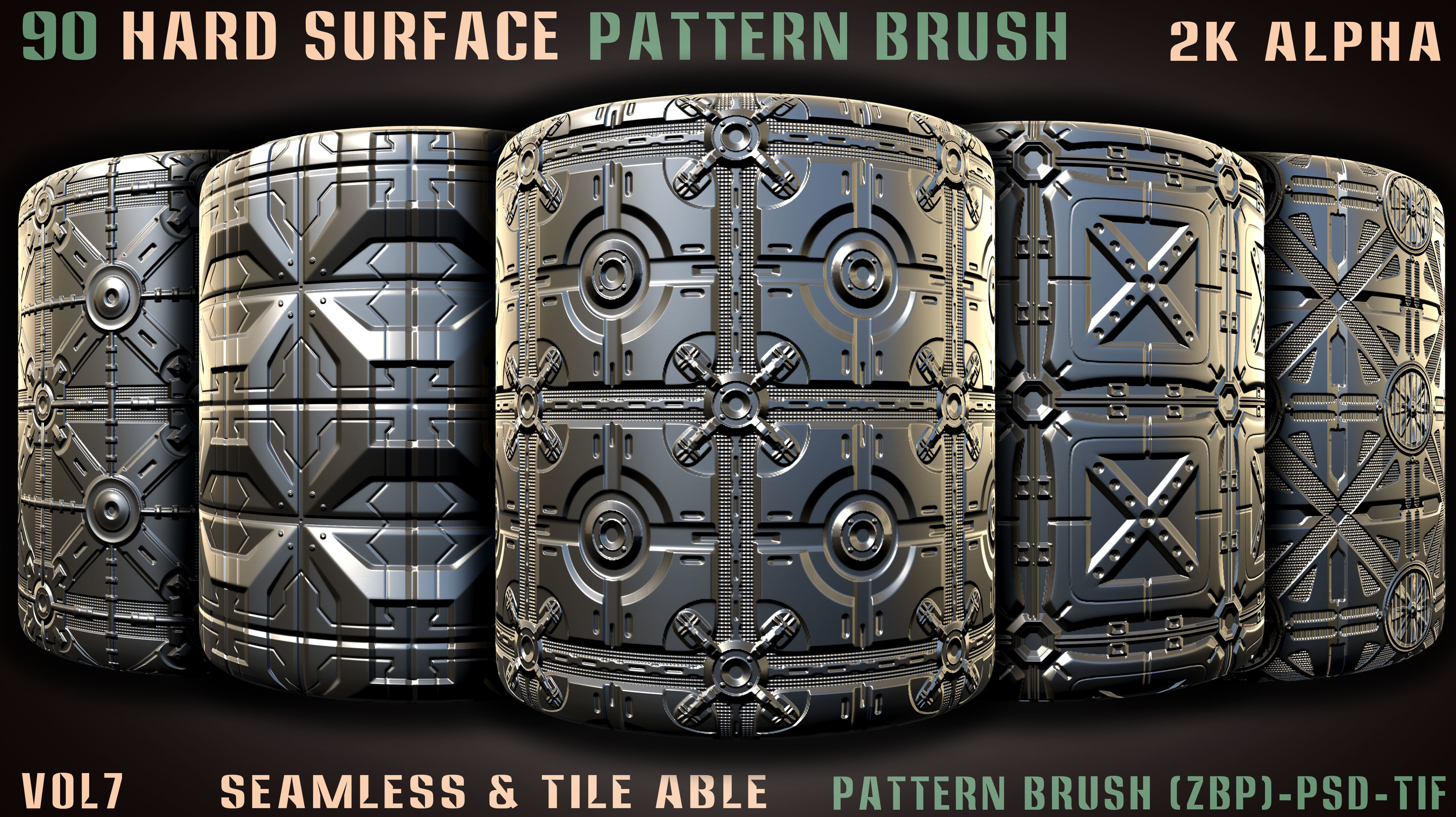 90 Hard Surface Pattern Alpha Brush-vol7 Texture_8