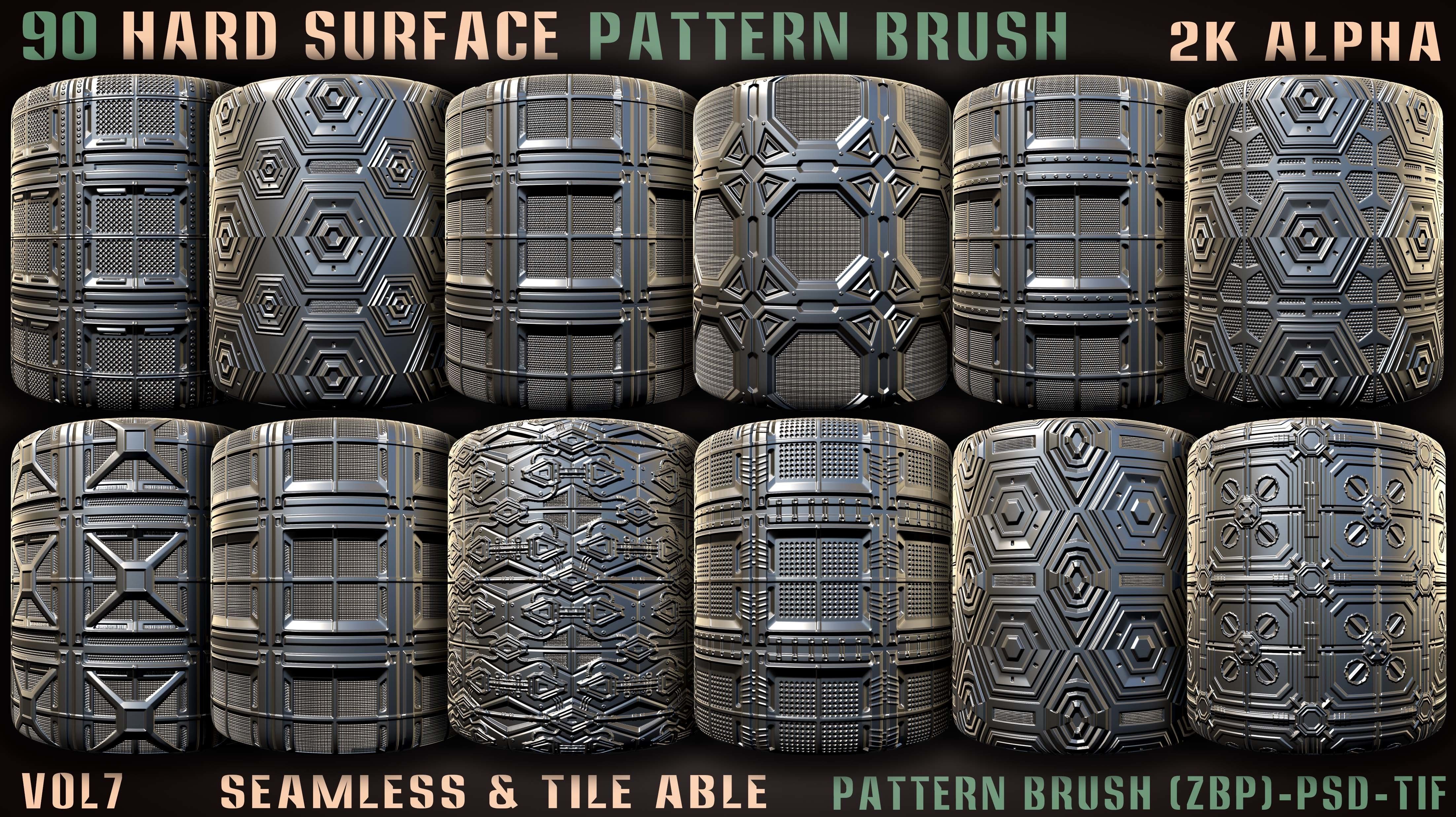 90 Hard Surface Pattern Alpha Brush-vol7 Texture_9