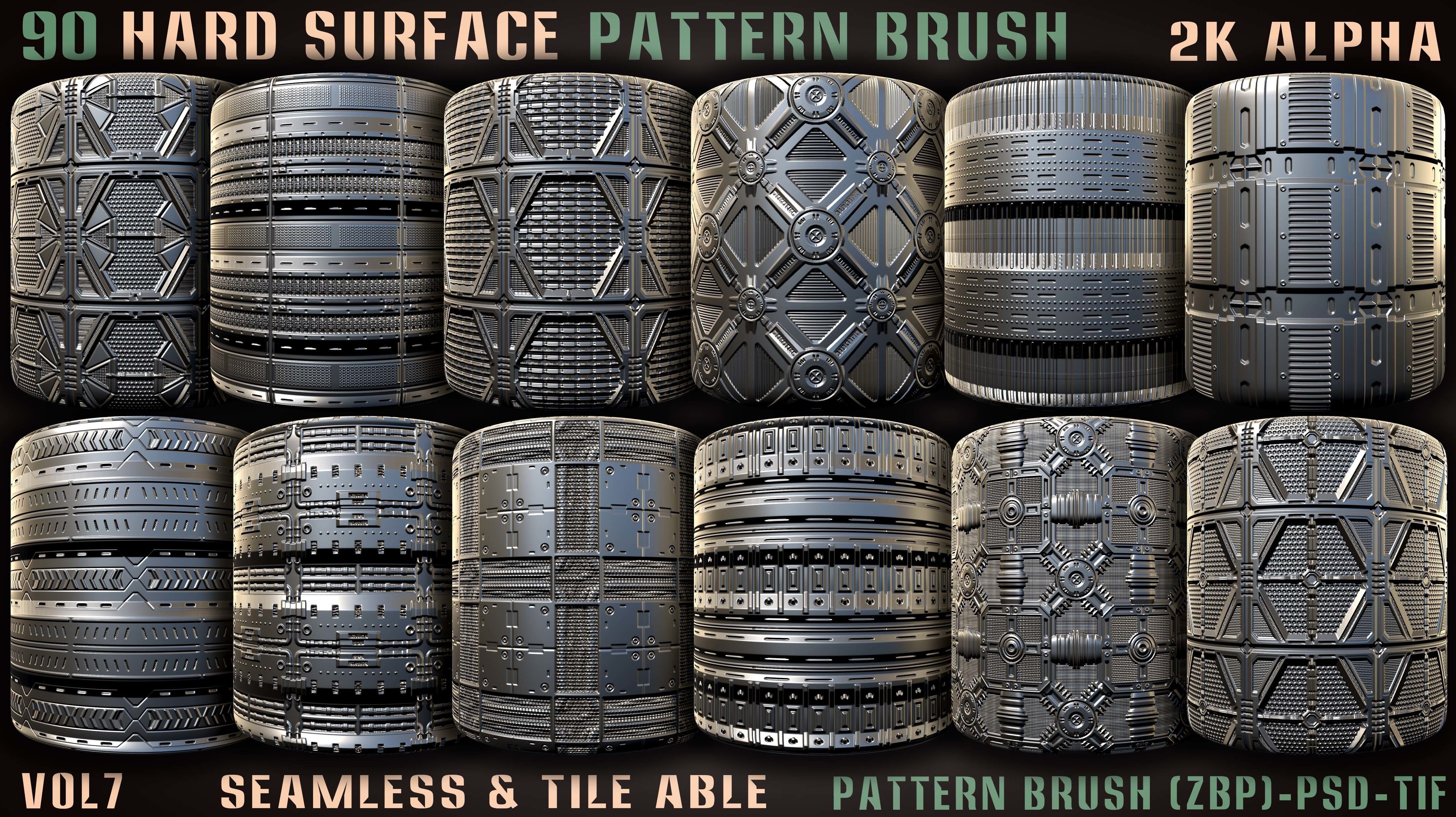 90 Hard Surface Pattern Alpha Brush-vol7 Texture_1