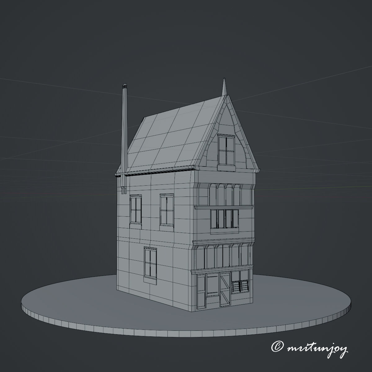 Medieval Building 3D model_3