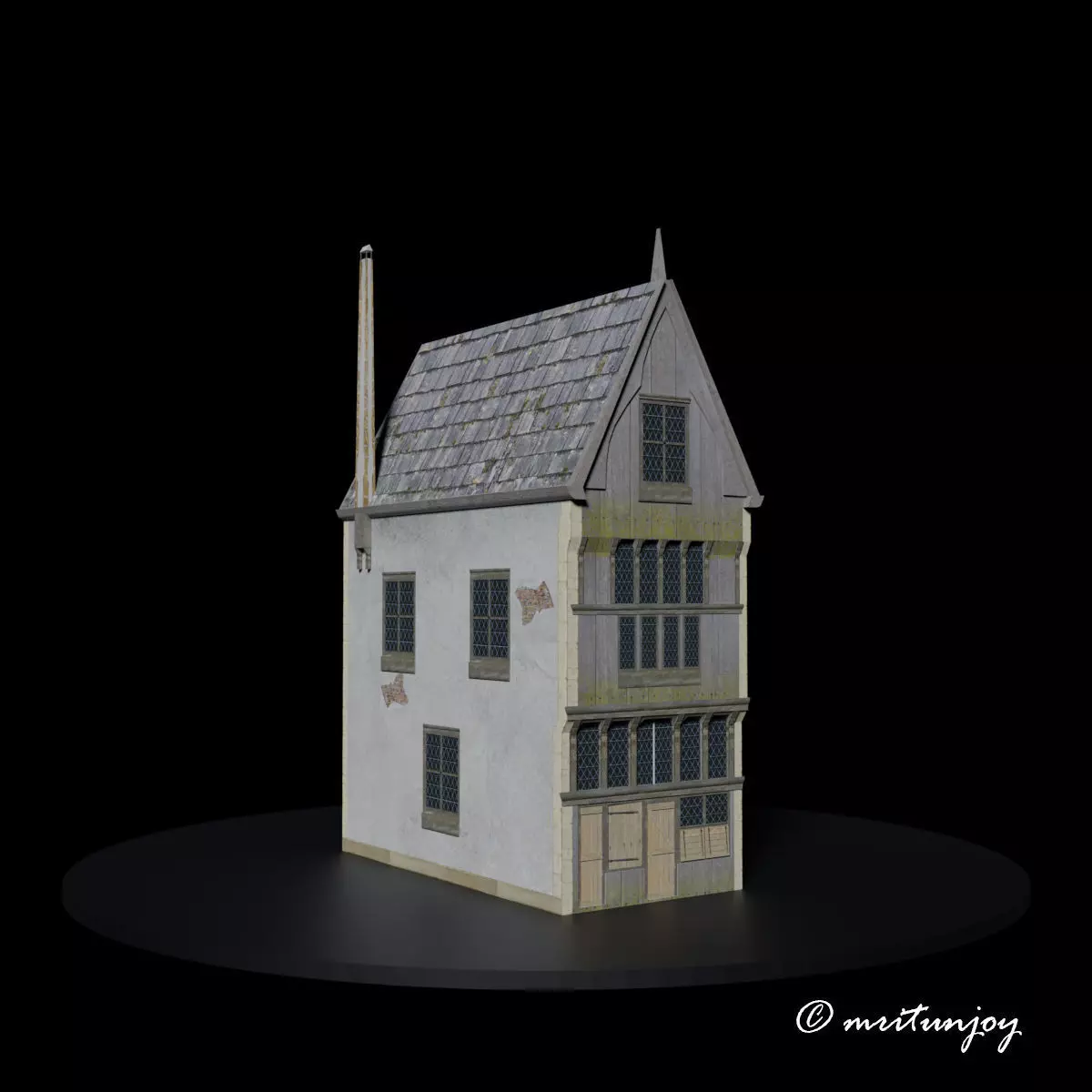 Medieval Building 3D model_0