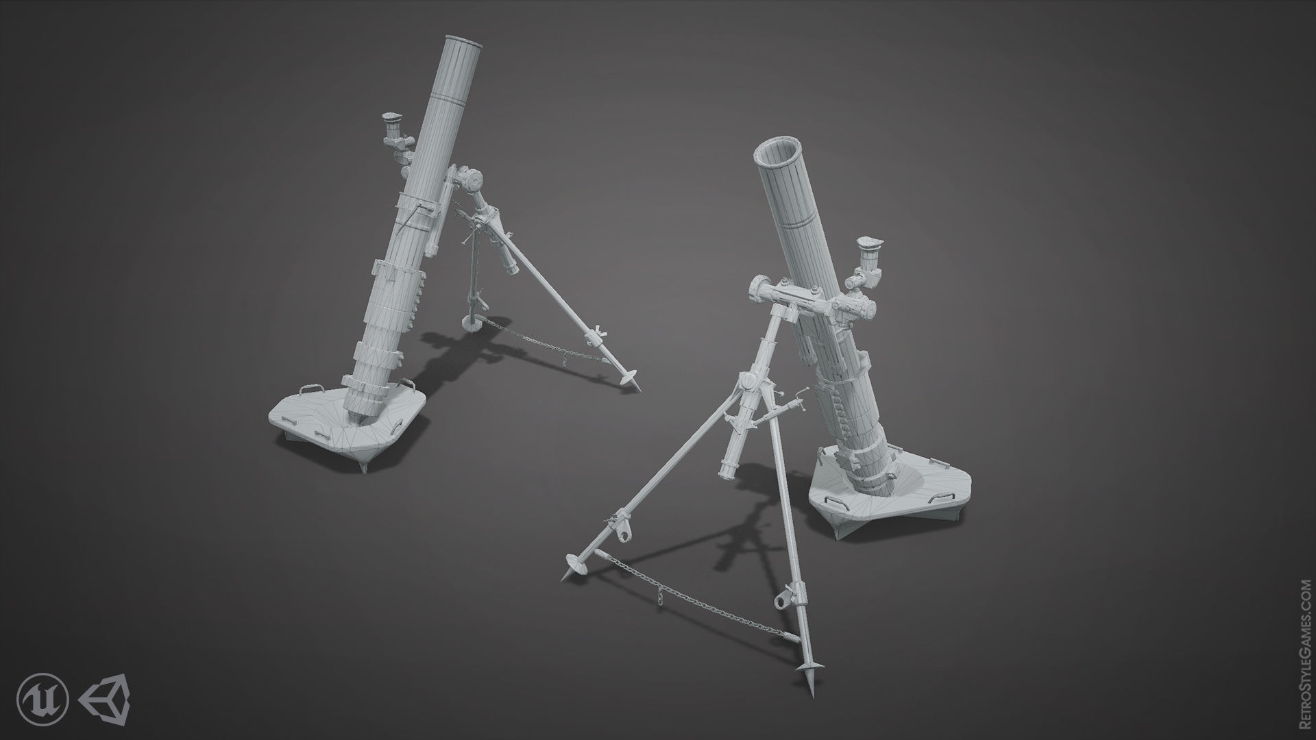 Defense Line Vol2 - Mortar Madness Low-poly 3D model_5