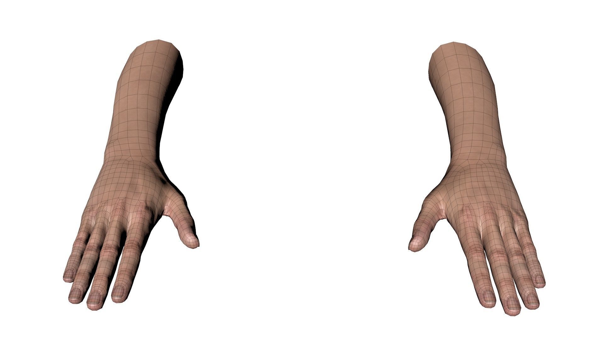 Female Hand Dark Black Skin Rigged for Cinema 4D Low-poly 3D model_18