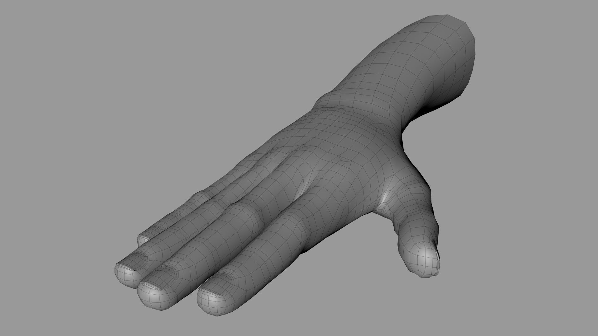Female Hand Dark Black Skin Rigged for Cinema 4D Low-poly 3D model_21