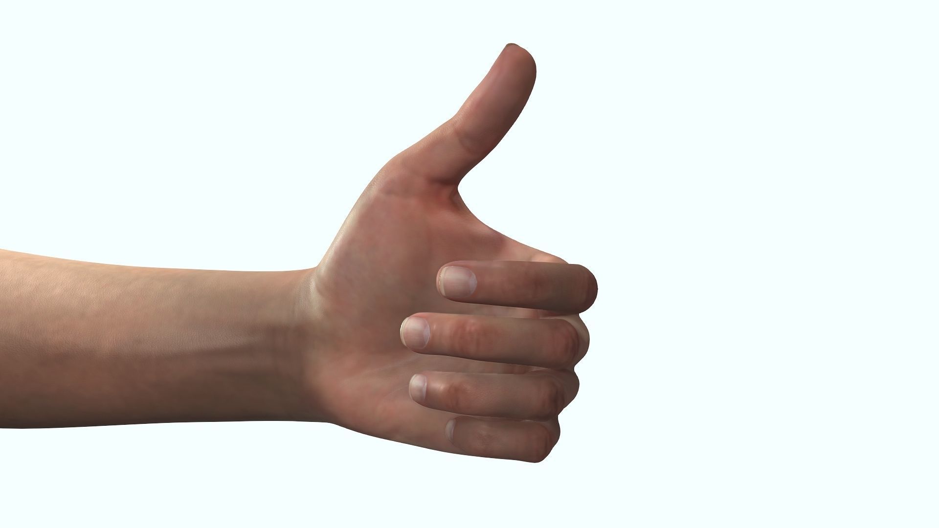 Female Hand Dark Black Skin Rigged for Cinema 4D Low-poly 3D model_12