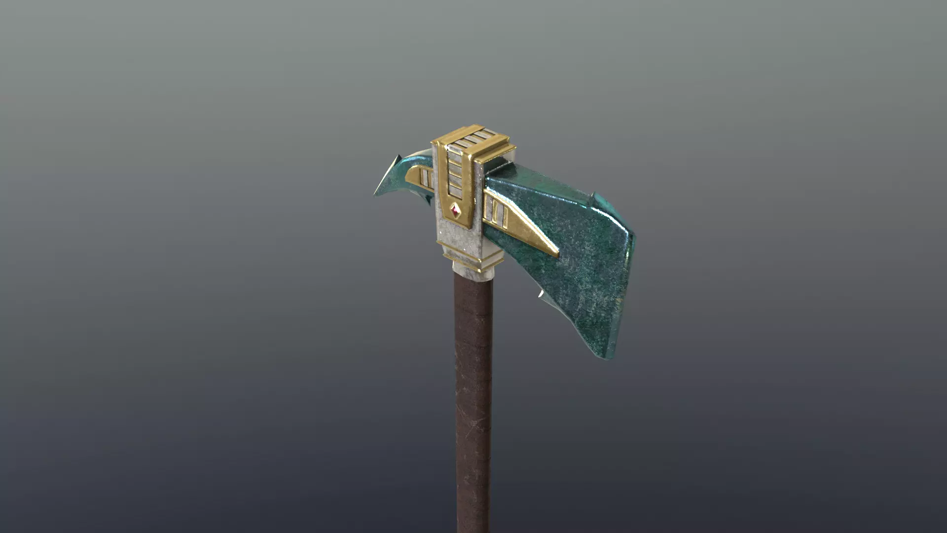 Axe - Adamantite Low-poly 3D model_0