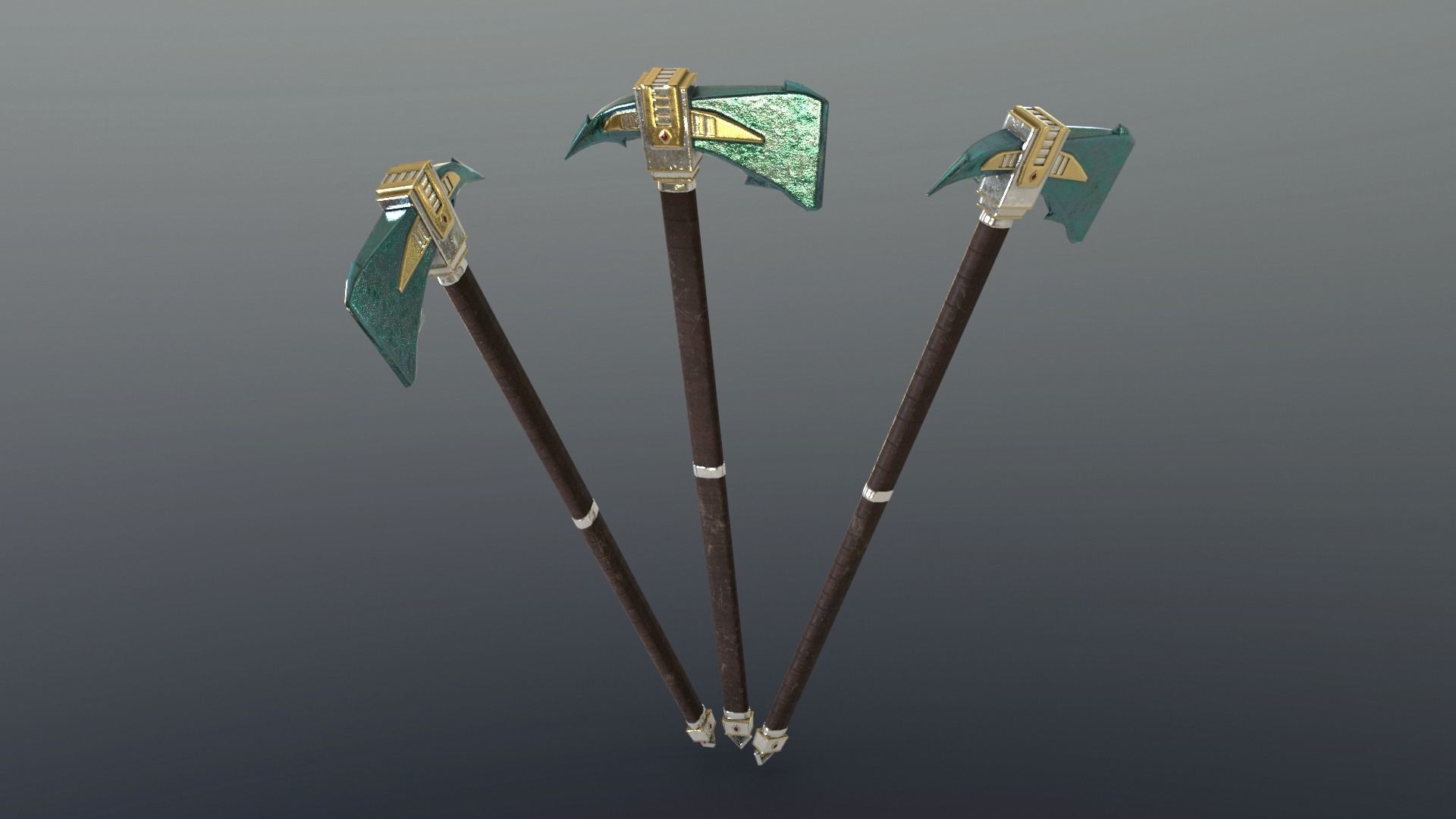 Axe - Adamantite Low-poly 3D model_5