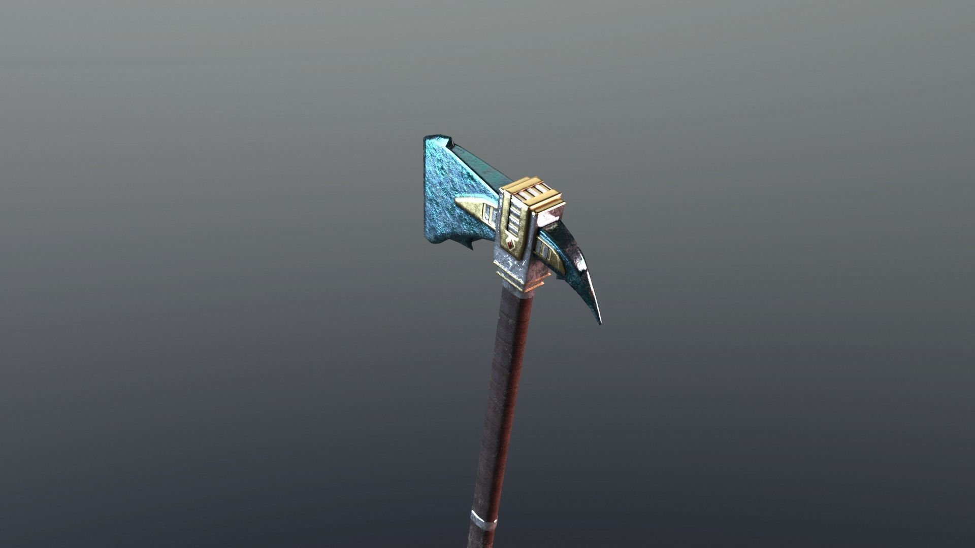 Axe - Adamantite Low-poly 3D model_2