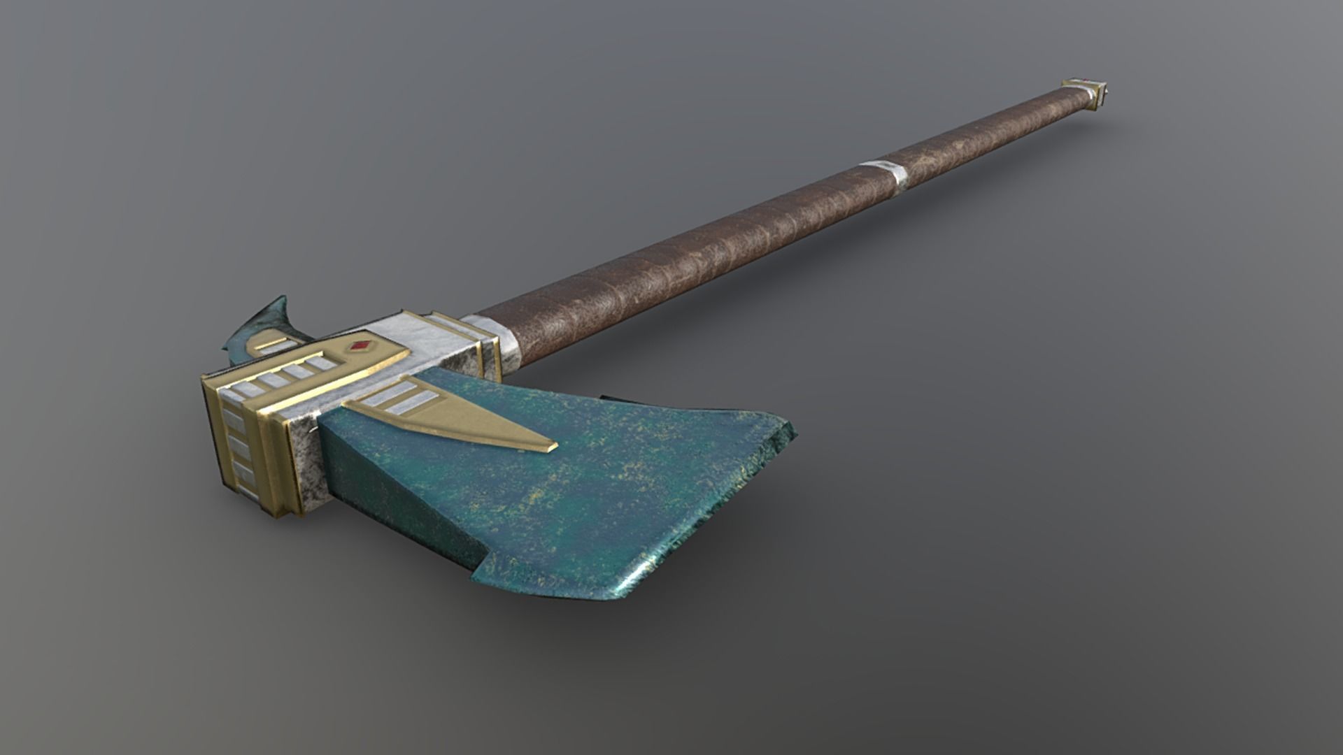 Axe - Adamantite Low-poly 3D model_3