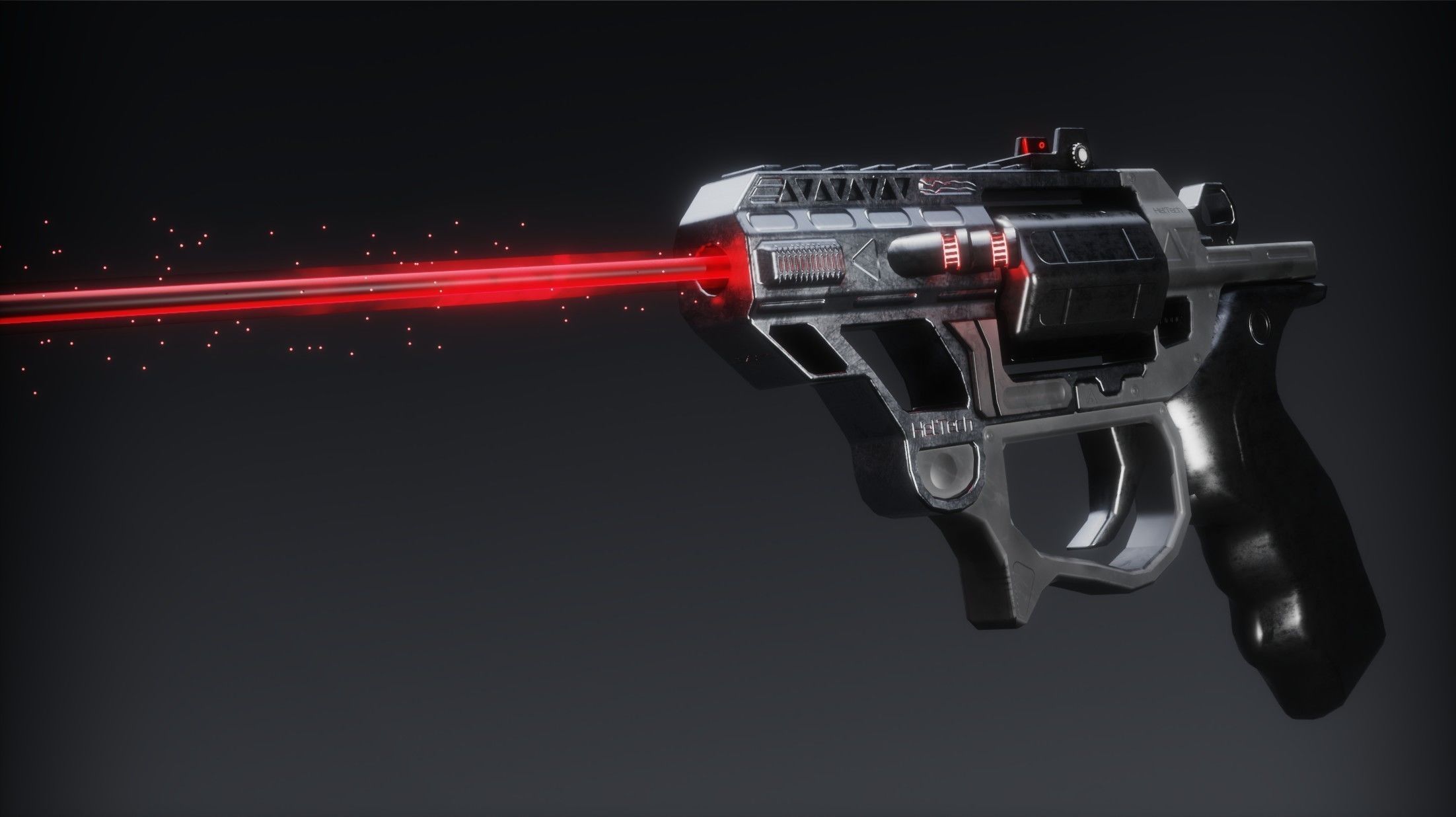Sci-fi Revolver Low-poly 3D model_5