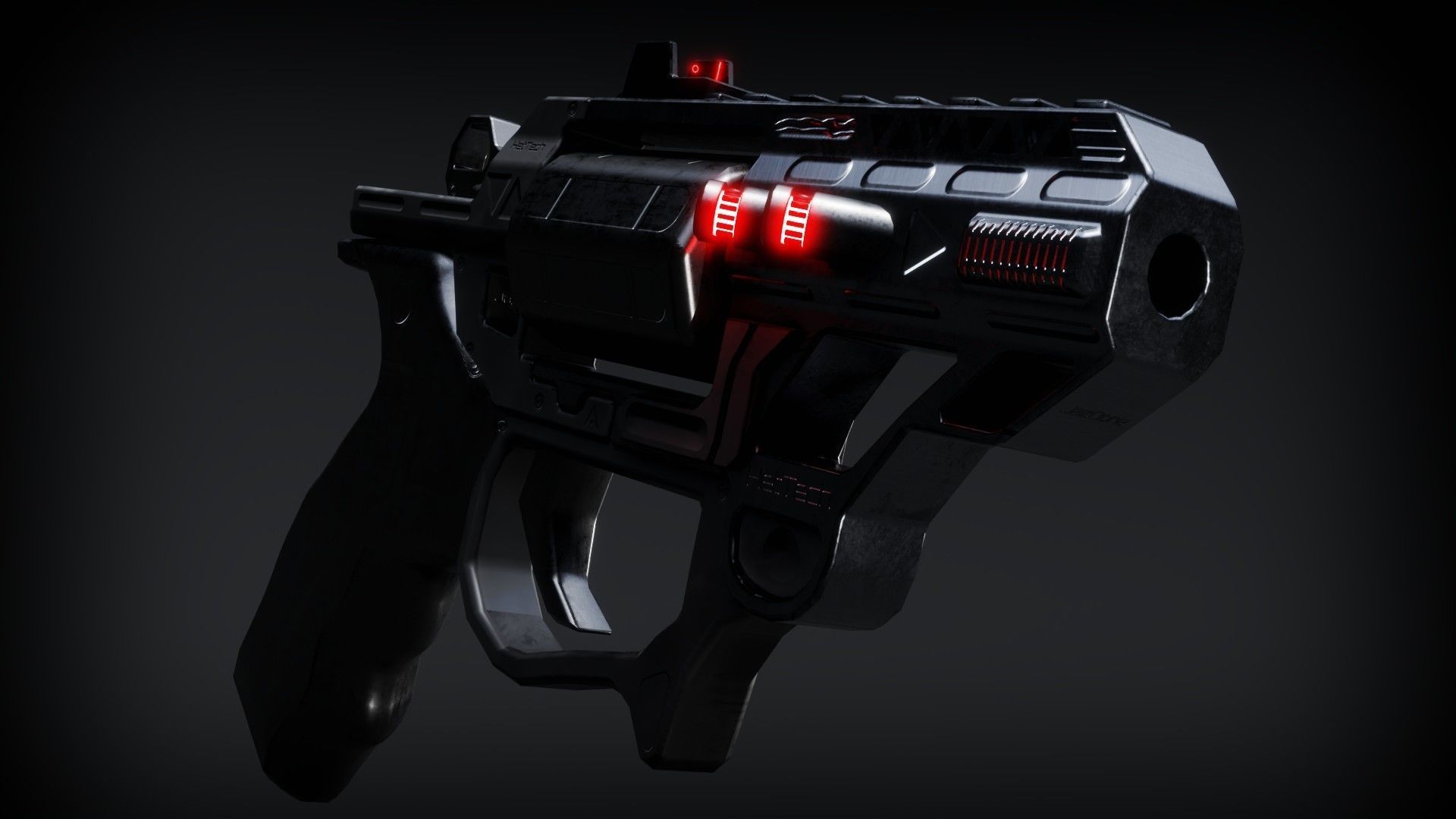 Sci-fi Revolver Low-poly 3D model_4