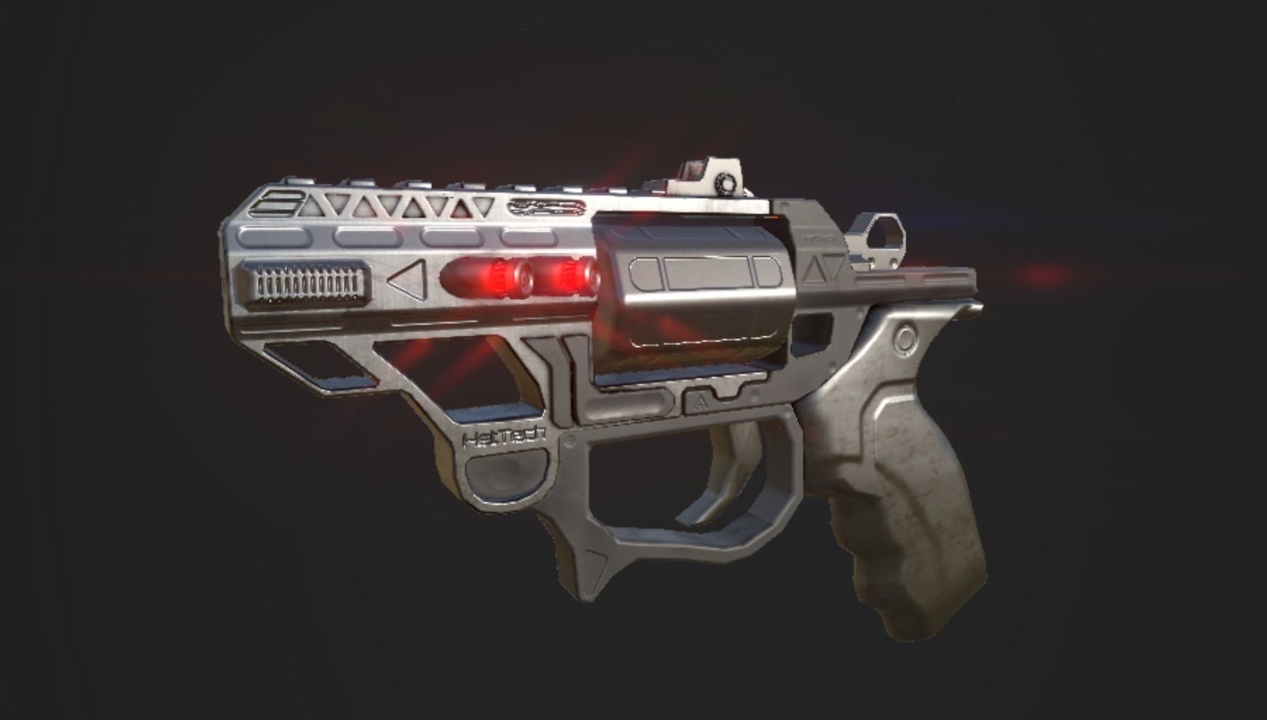Sci-fi Revolver Low-poly 3D model_16