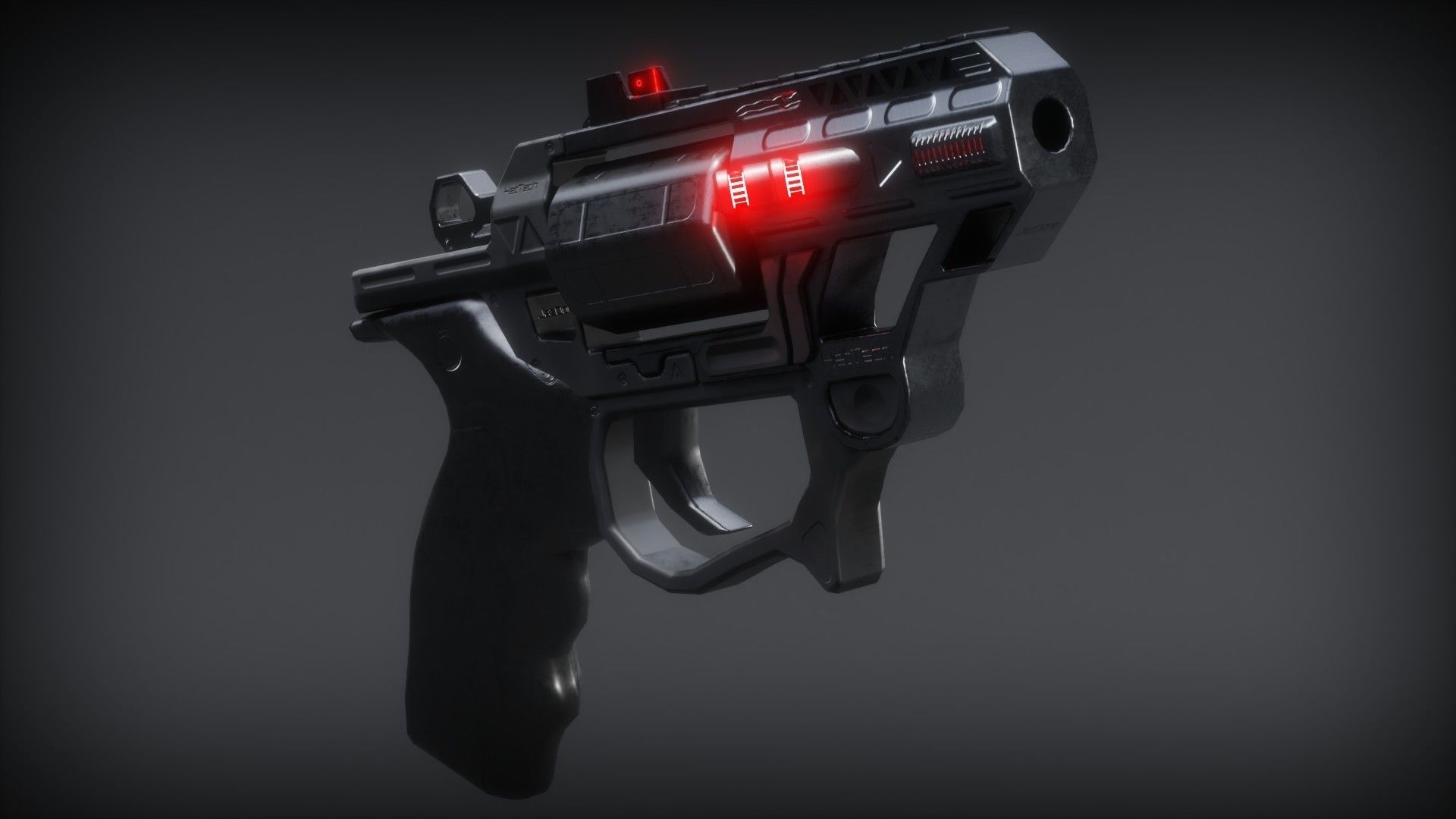 Sci-fi Revolver Low-poly 3D model_13