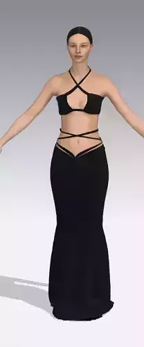 Dress strap cross bra detail skirt