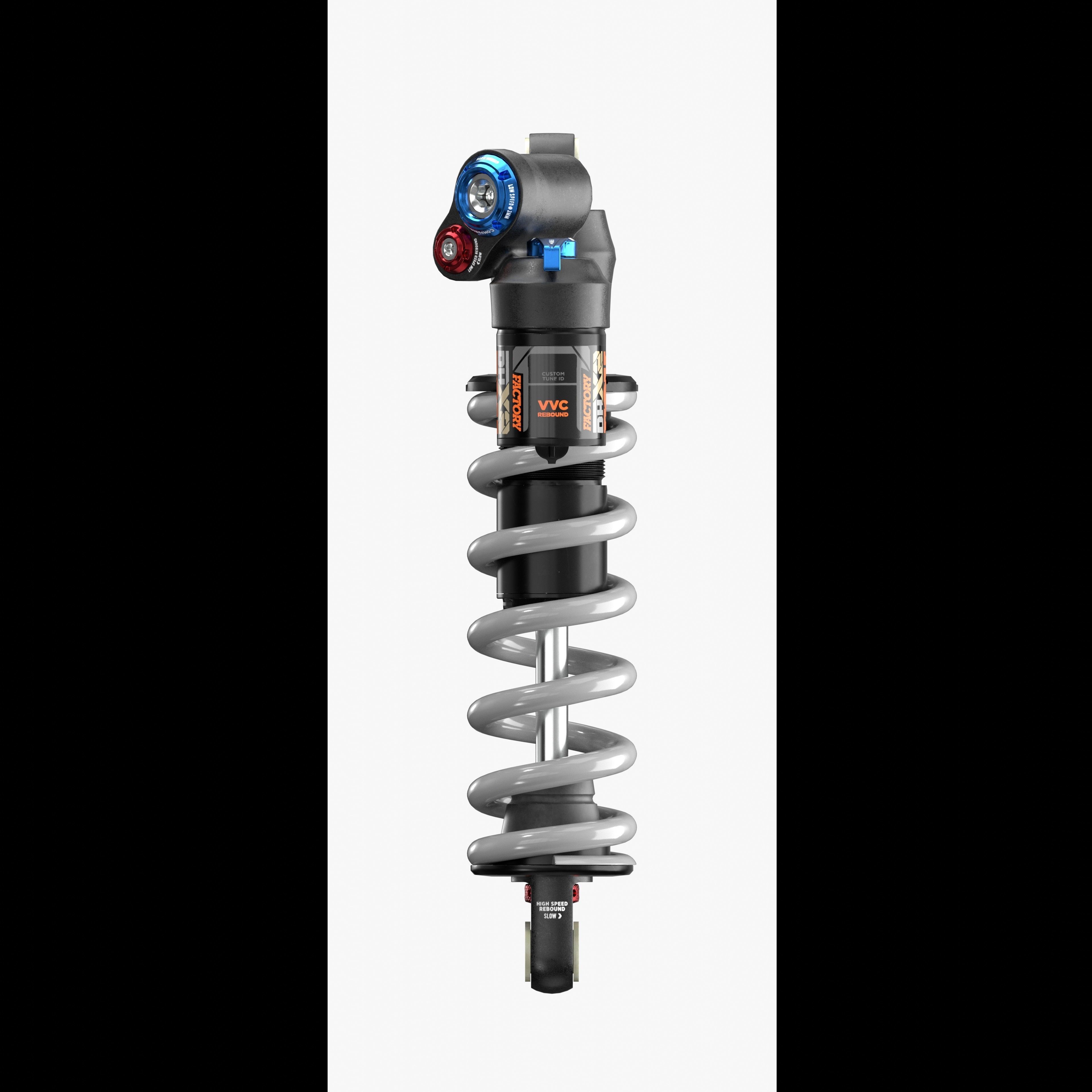 FOX DHX2 coil shock silver Low-poly 3D model_3