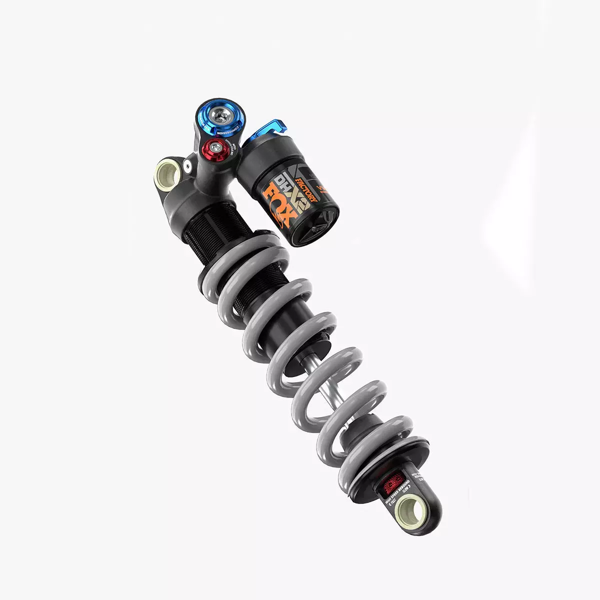 FOX DHX2 coil shock silver Low-poly 3D model_0