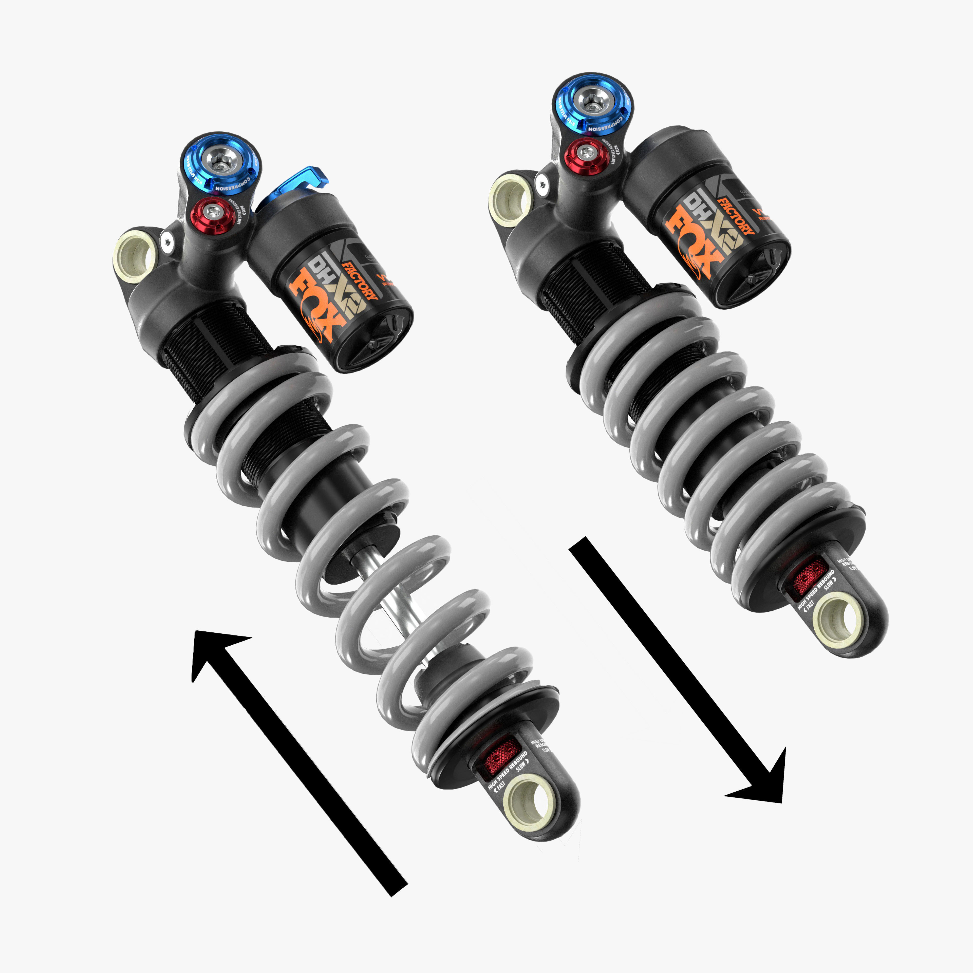 FOX DHX2 coil shock silver Low-poly 3D model_4