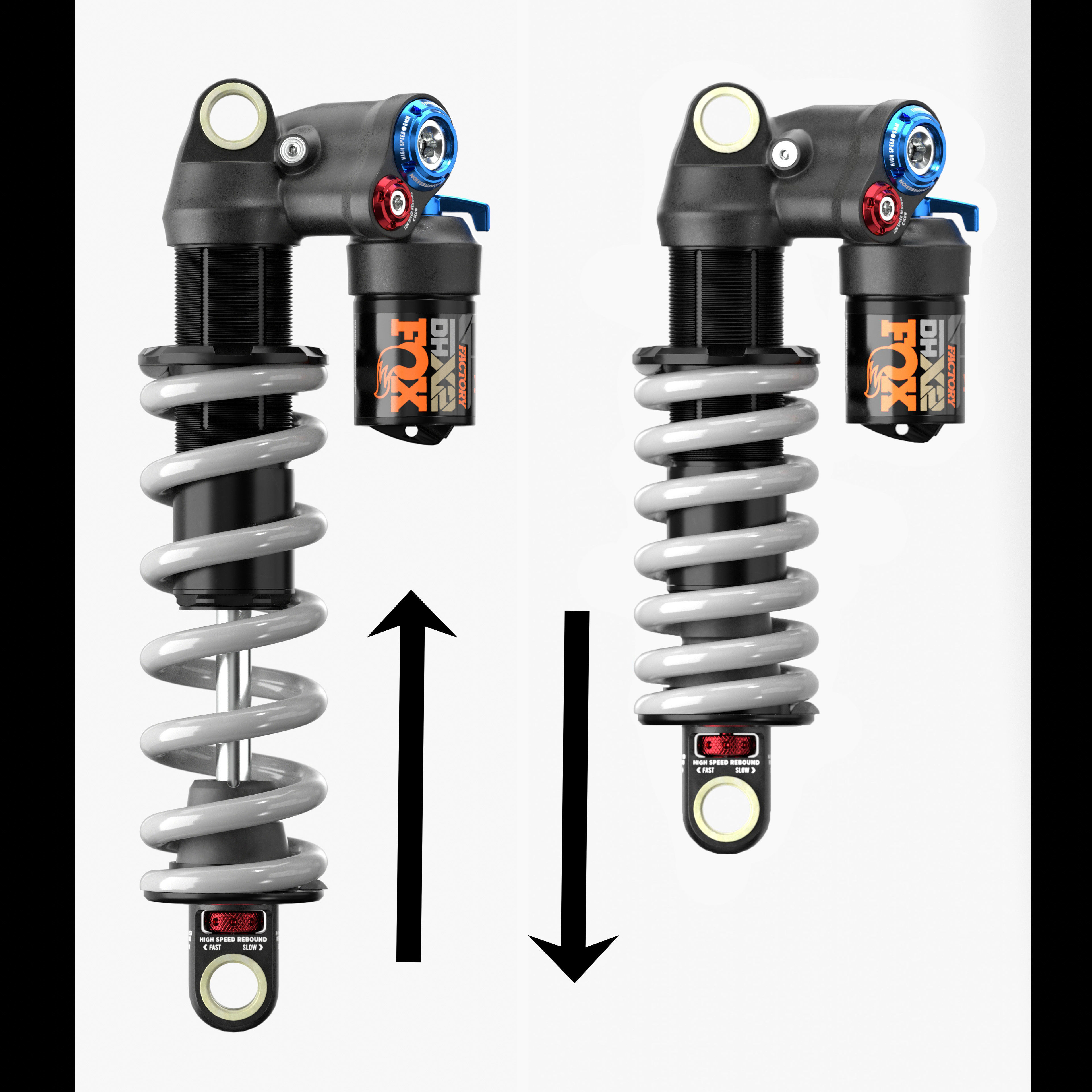 FOX DHX2 coil shock silver Low-poly 3D model_9