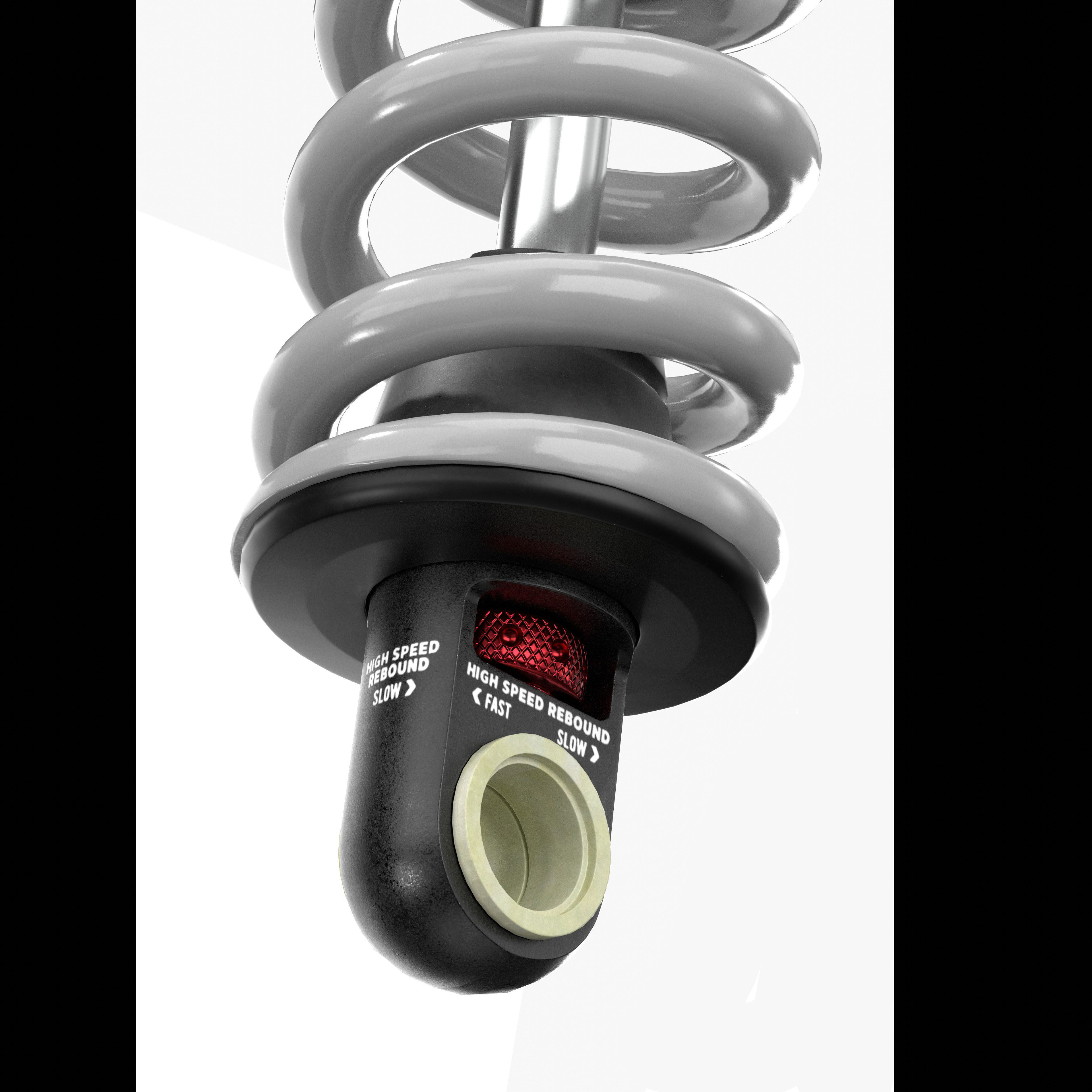 FOX DHX2 coil shock silver Low-poly 3D model_8