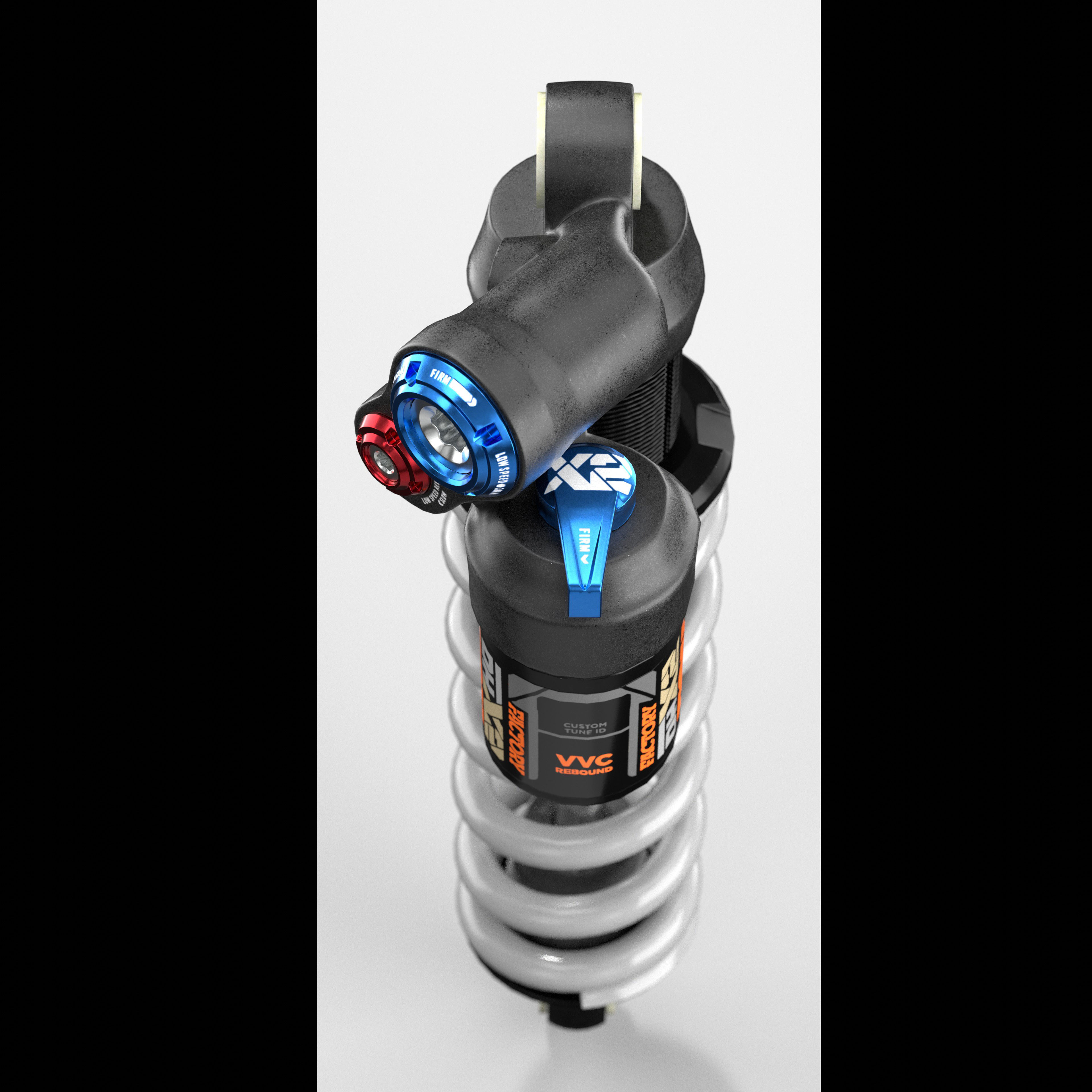 FOX DHX2 coil shock silver Low-poly 3D model_5