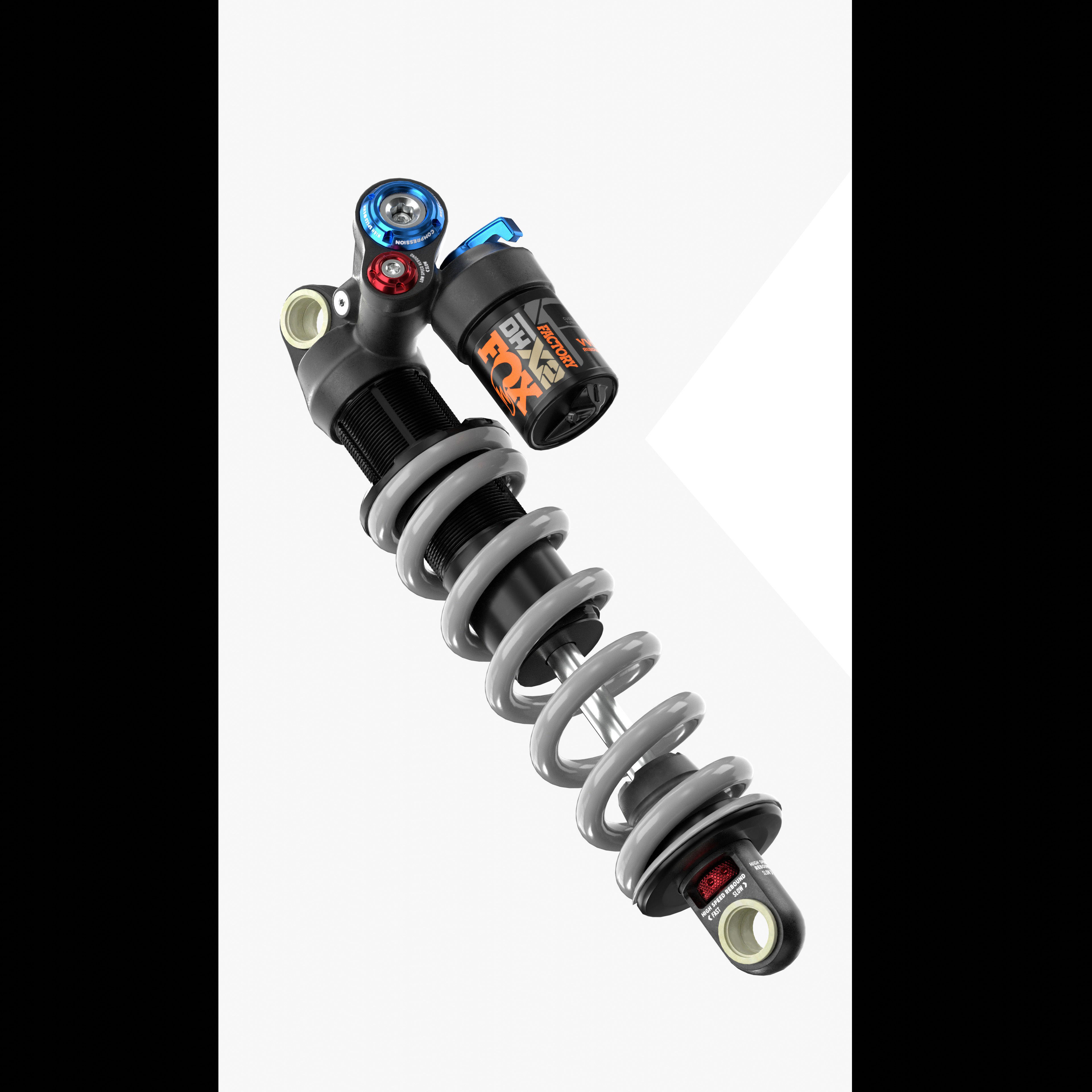FOX DHX2 coil shock silver Low-poly 3D model_11
