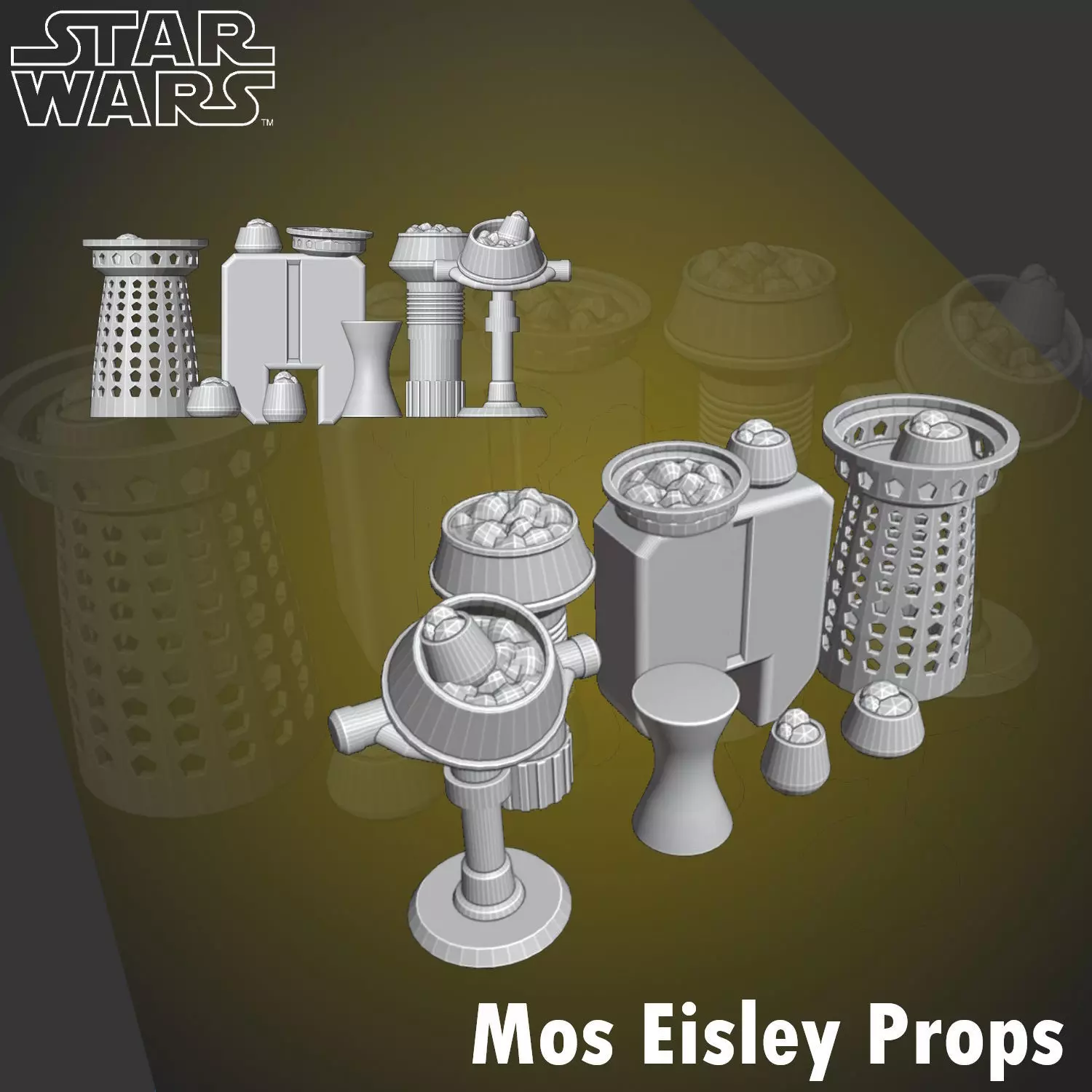 Mos Eisley Street Vendor Props 3D Printable Legion Scale 3D print model_0