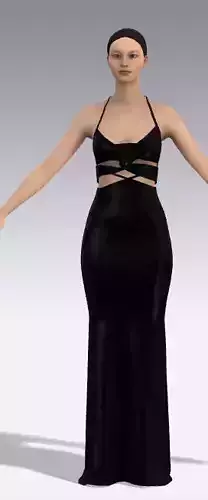 Dress twist detail strap cross detail halterneck heart neckline