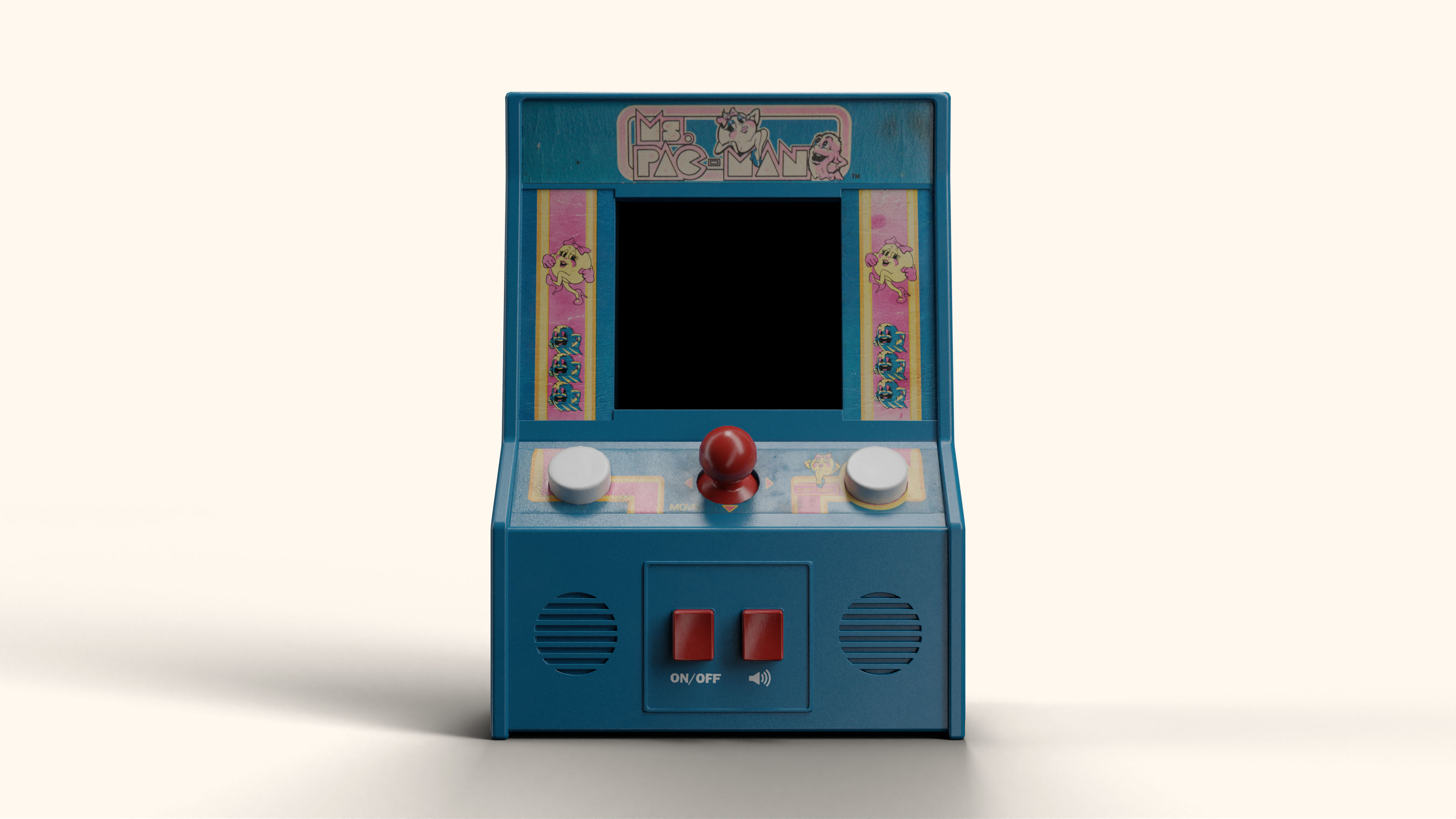 Ms Pacman Mini Arcade Machine Portable Device 3D Model Low-poly 3D model_4