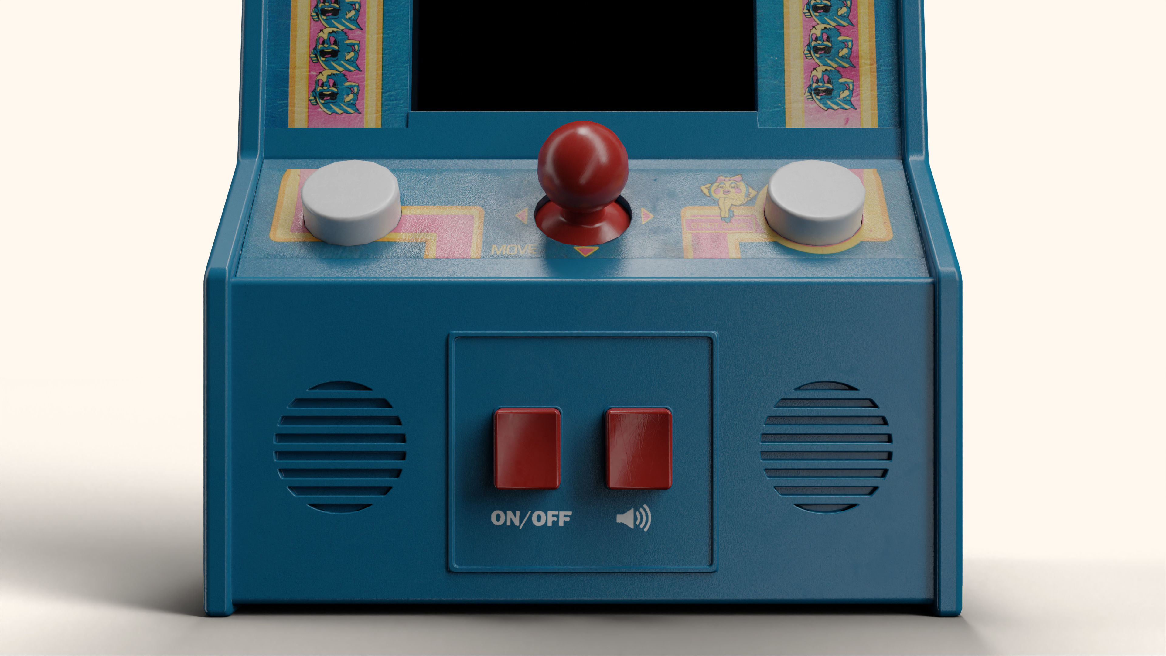 Ms Pacman Mini Arcade Machine Portable Device 3D Model Low-poly 3D model_9