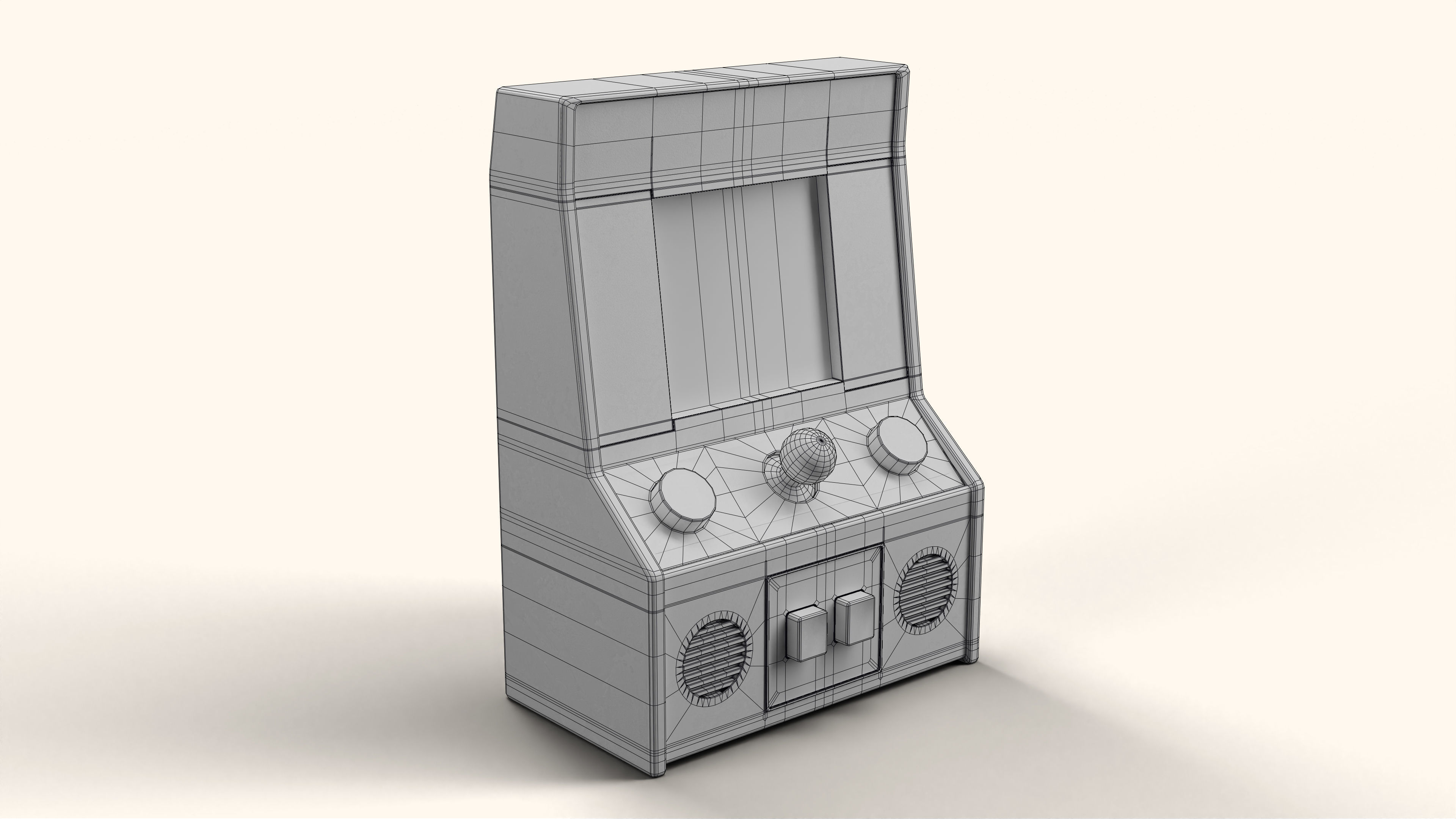 Ms Pacman Mini Arcade Machine Portable Device 3D Model Low-poly 3D model_12