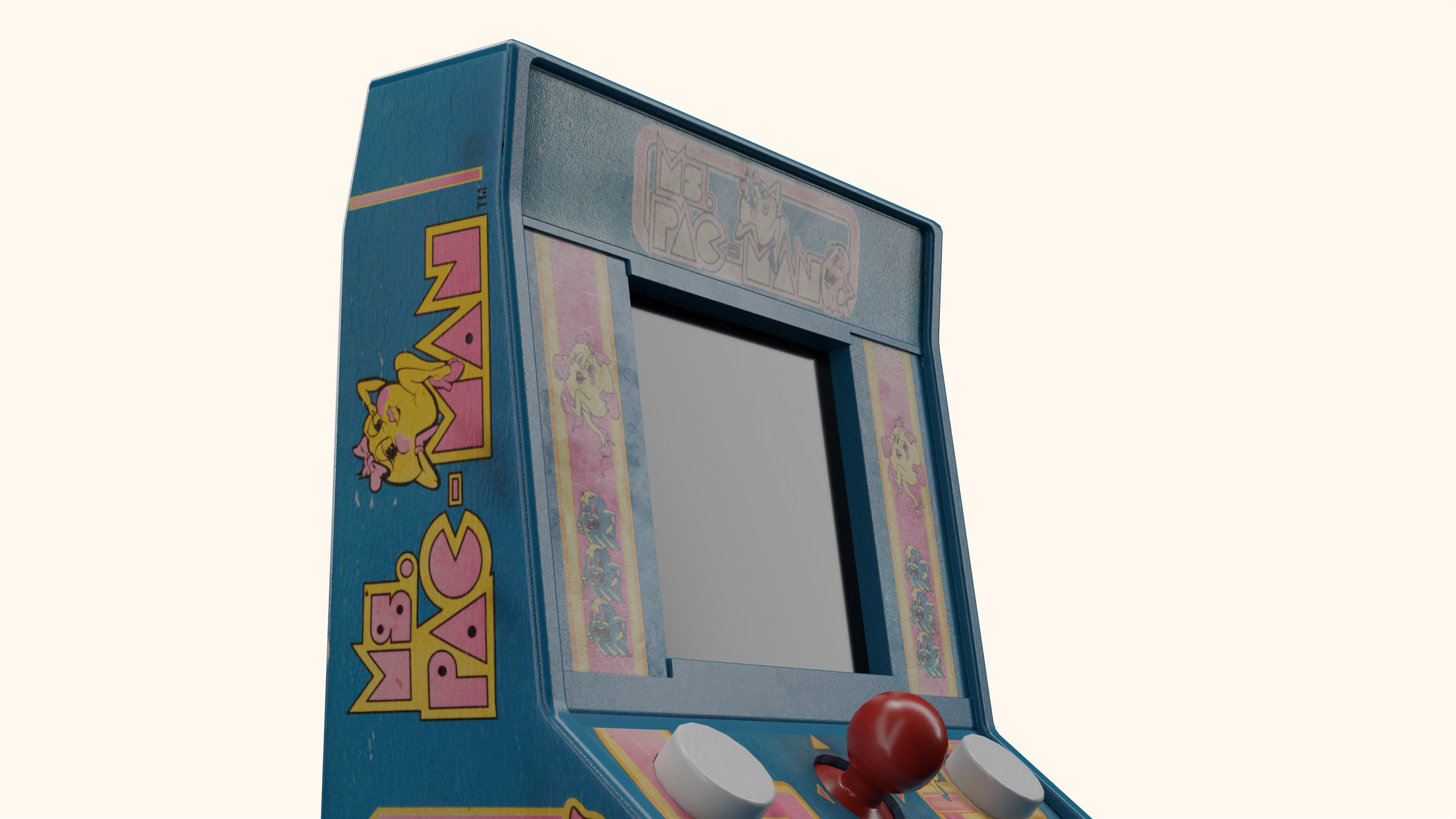Ms Pacman Mini Arcade Machine Portable Device 3D Model Low-poly 3D model_5