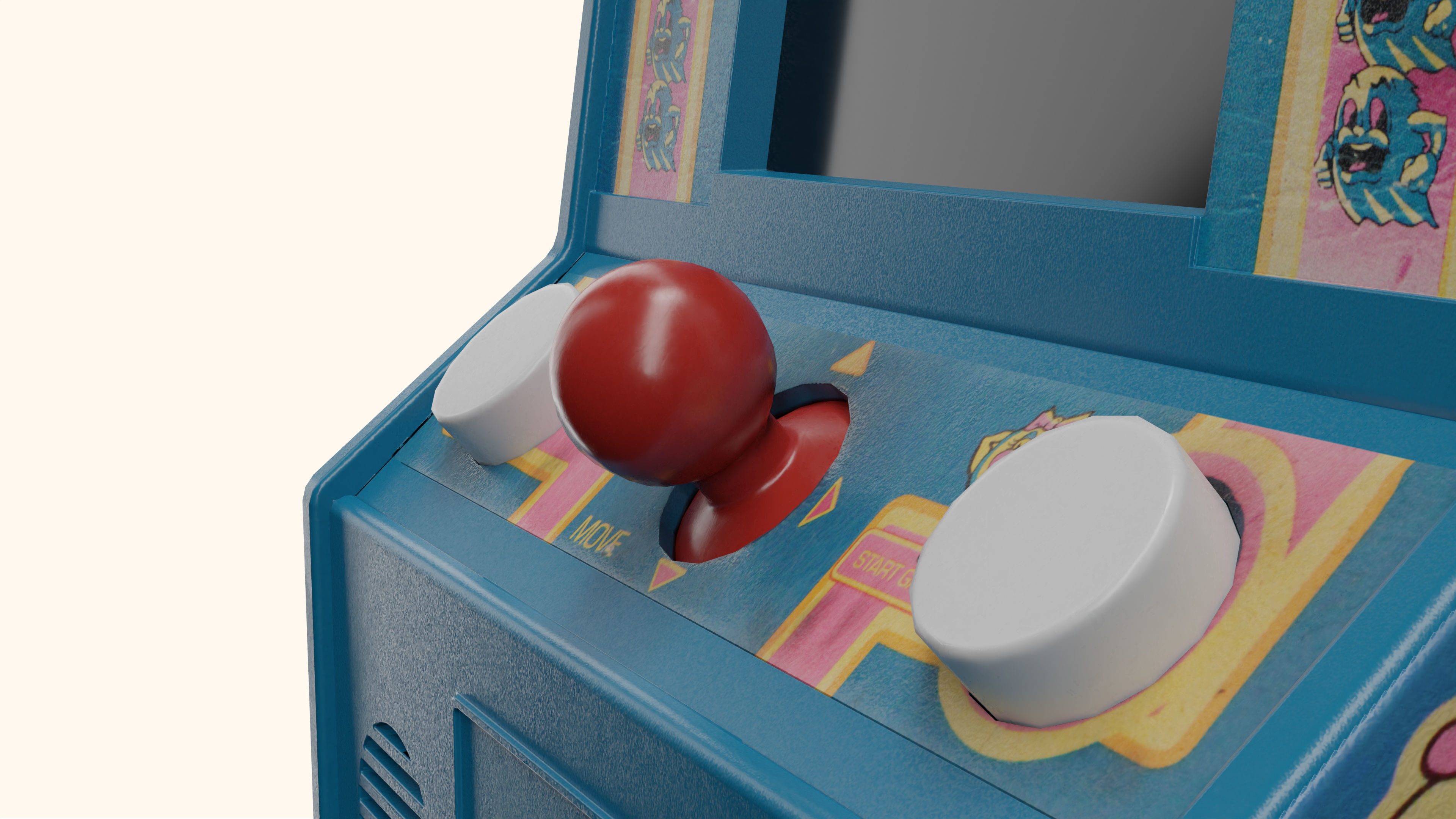 Ms Pacman Mini Arcade Machine Portable Device 3D Model Low-poly 3D model_6
