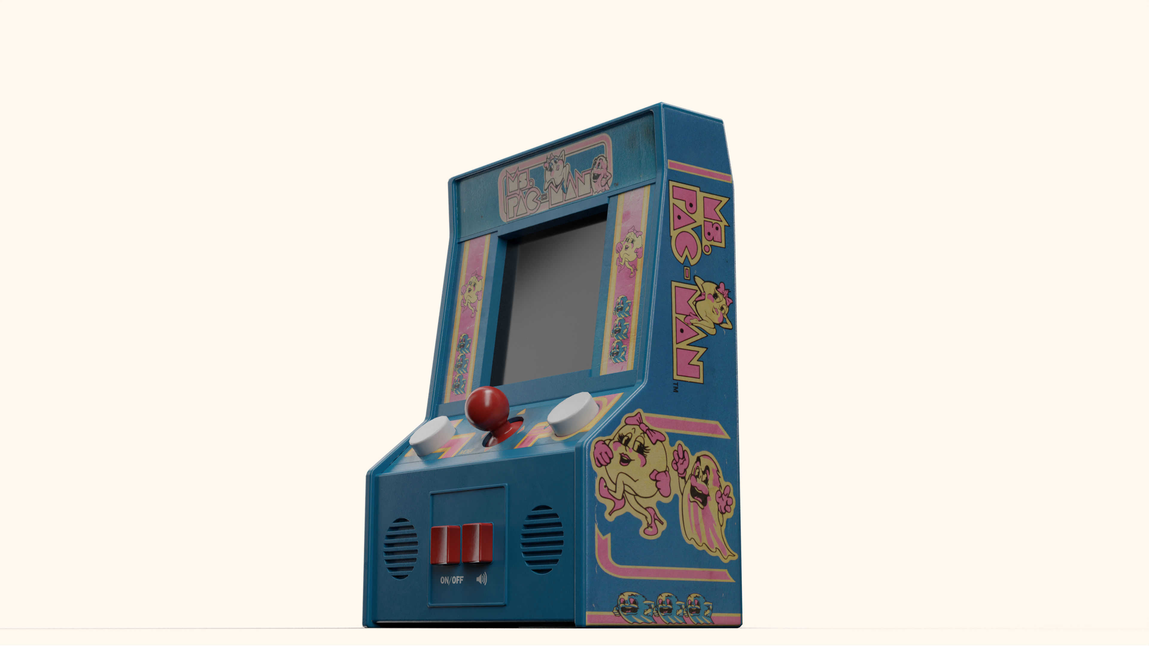 Ms Pacman Mini Arcade Machine Portable Device 3D Model Low-poly 3D model_7