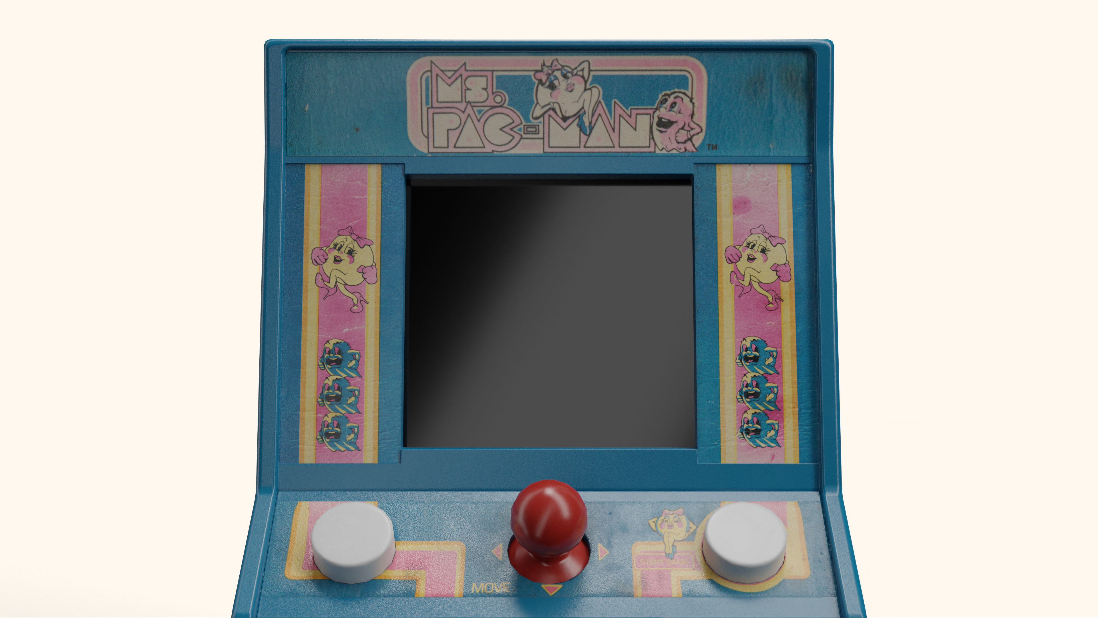 Ms Pacman Mini Arcade Machine Portable Device 3D Model Low-poly 3D model_8