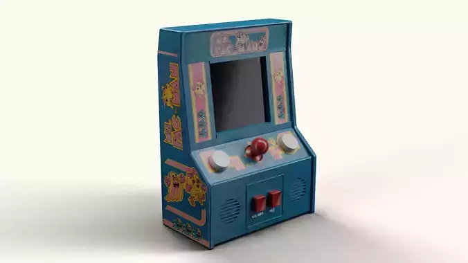 Ms Pacman Mini Arcade Machine Portable Device 3D Model Low-poly 3D model