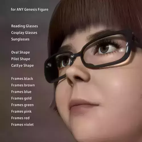 Glasses for DAZStudio Low-poly 3D model