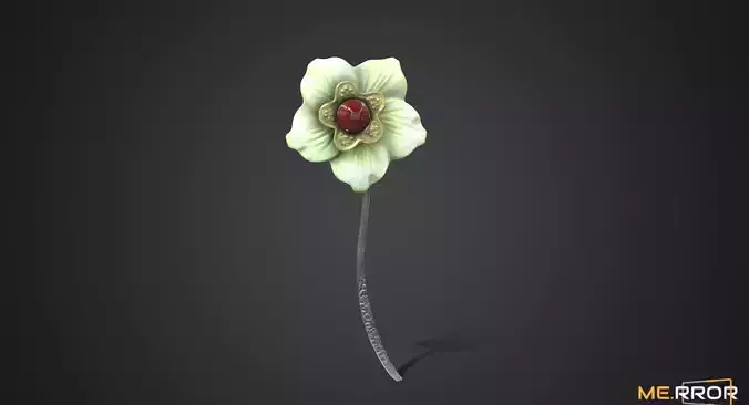 Game Ready Korean Traditional Hairpin Binyeo 3 Low-poly 3D model