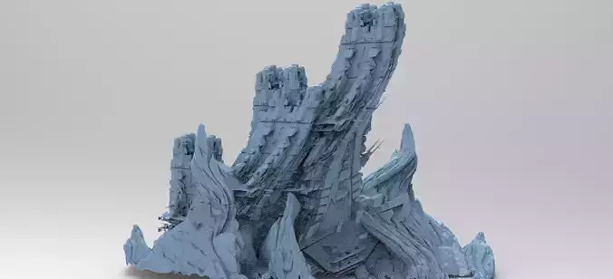 Mars Ship Mountain Rock 3  3D model
