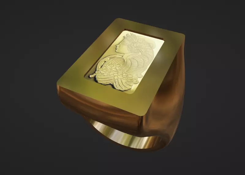 gold credit suisse pamp bar ring frame mount bezel 3D print model