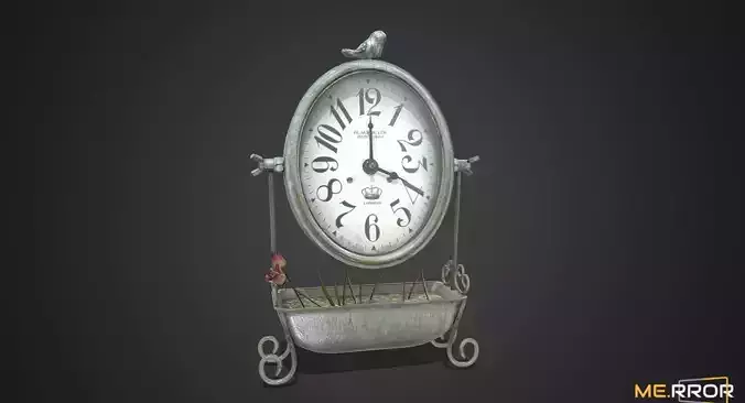 Game Ready Antique Desk Clock with Flowers