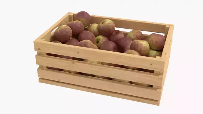 Wooden Apple Crate 3D model